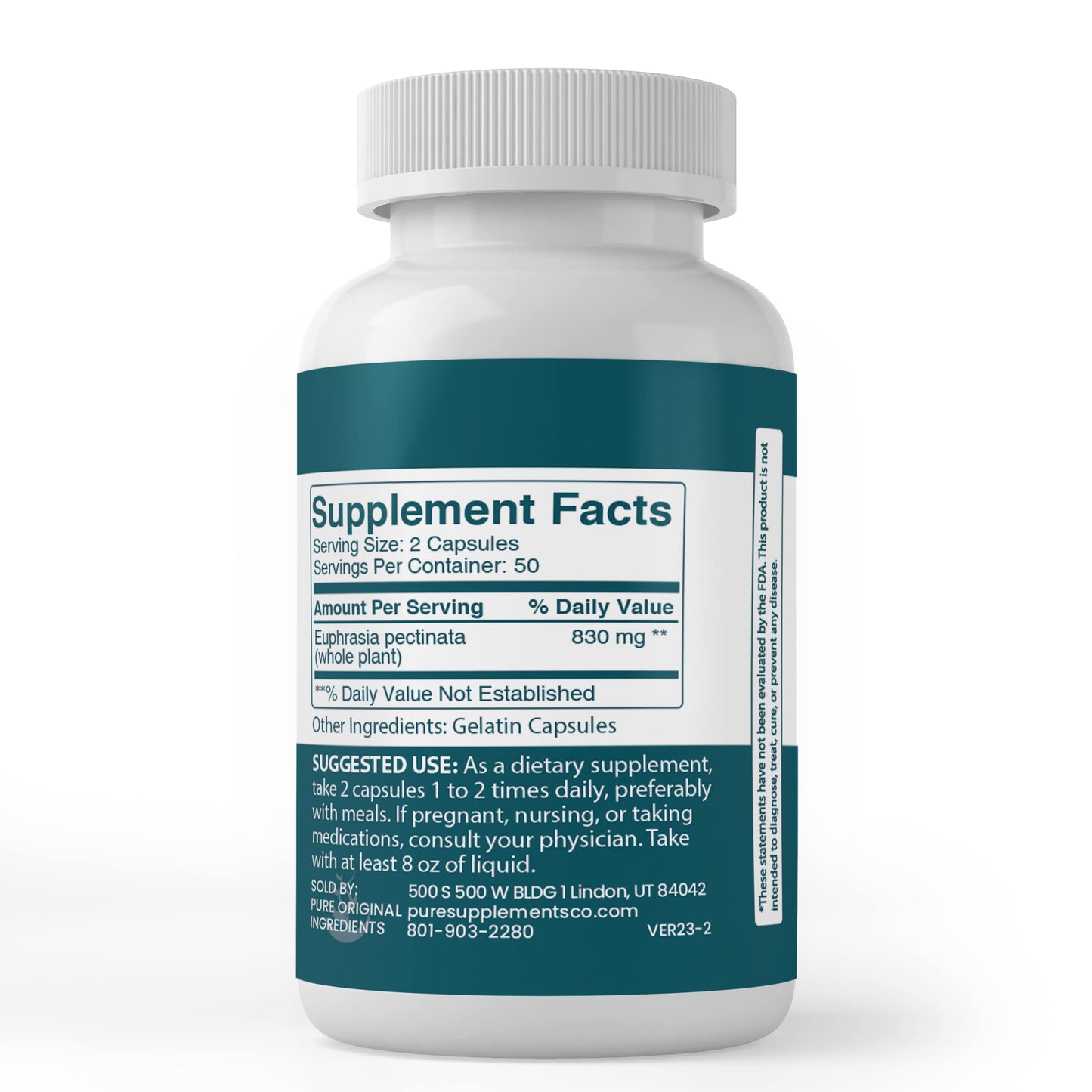 Pure Original Ingredients Eyebright Capsules 200
