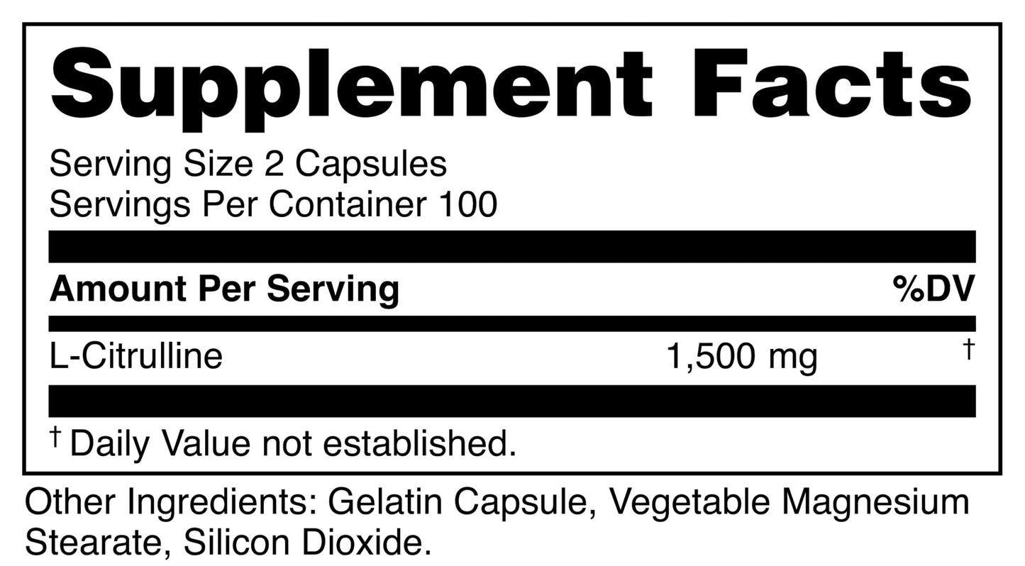 Bucked Up L-Citrulline Capsules, 200 Count