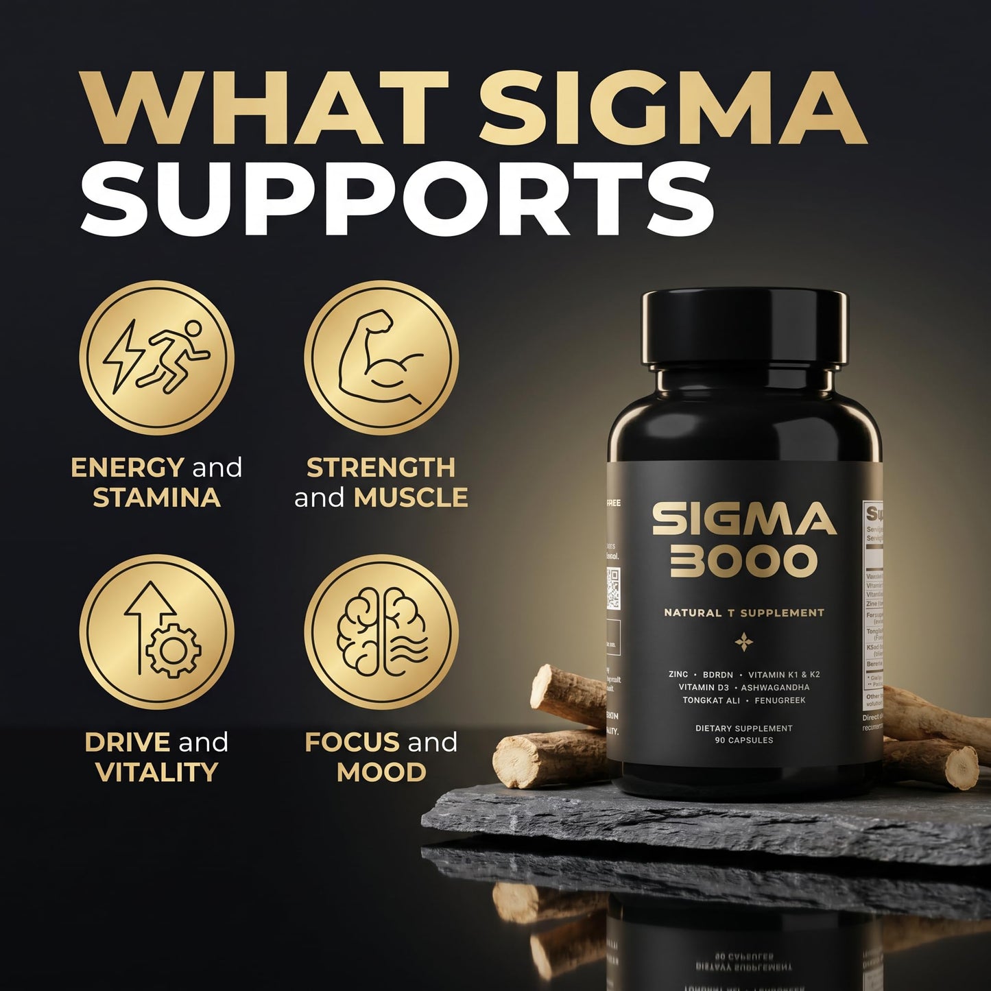 SIGMA 3000 Testosterone Booster for Men Capsule, 90 Count