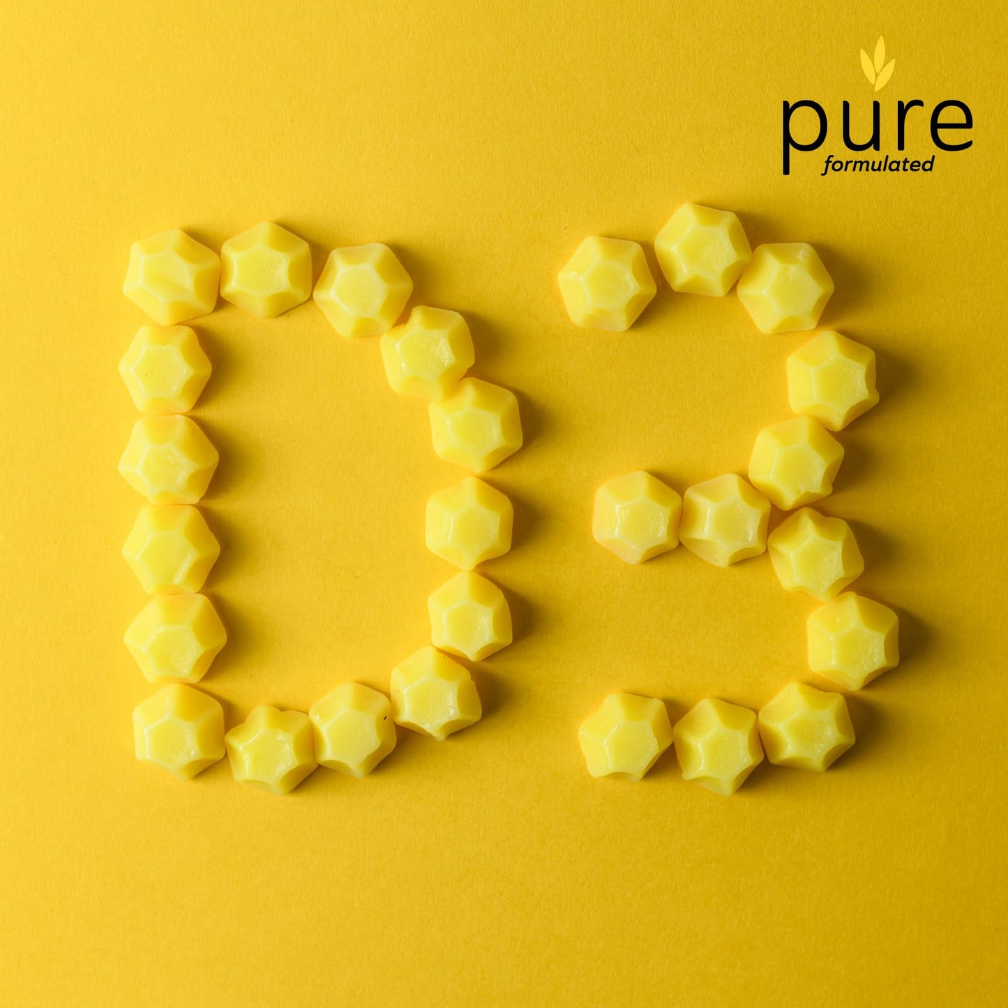 Pure Formulated Vegan Calcium with Vitamin D3 1000 IU, Strong Bones & Teeth Support, Gummy Chewable, 60 Gummies