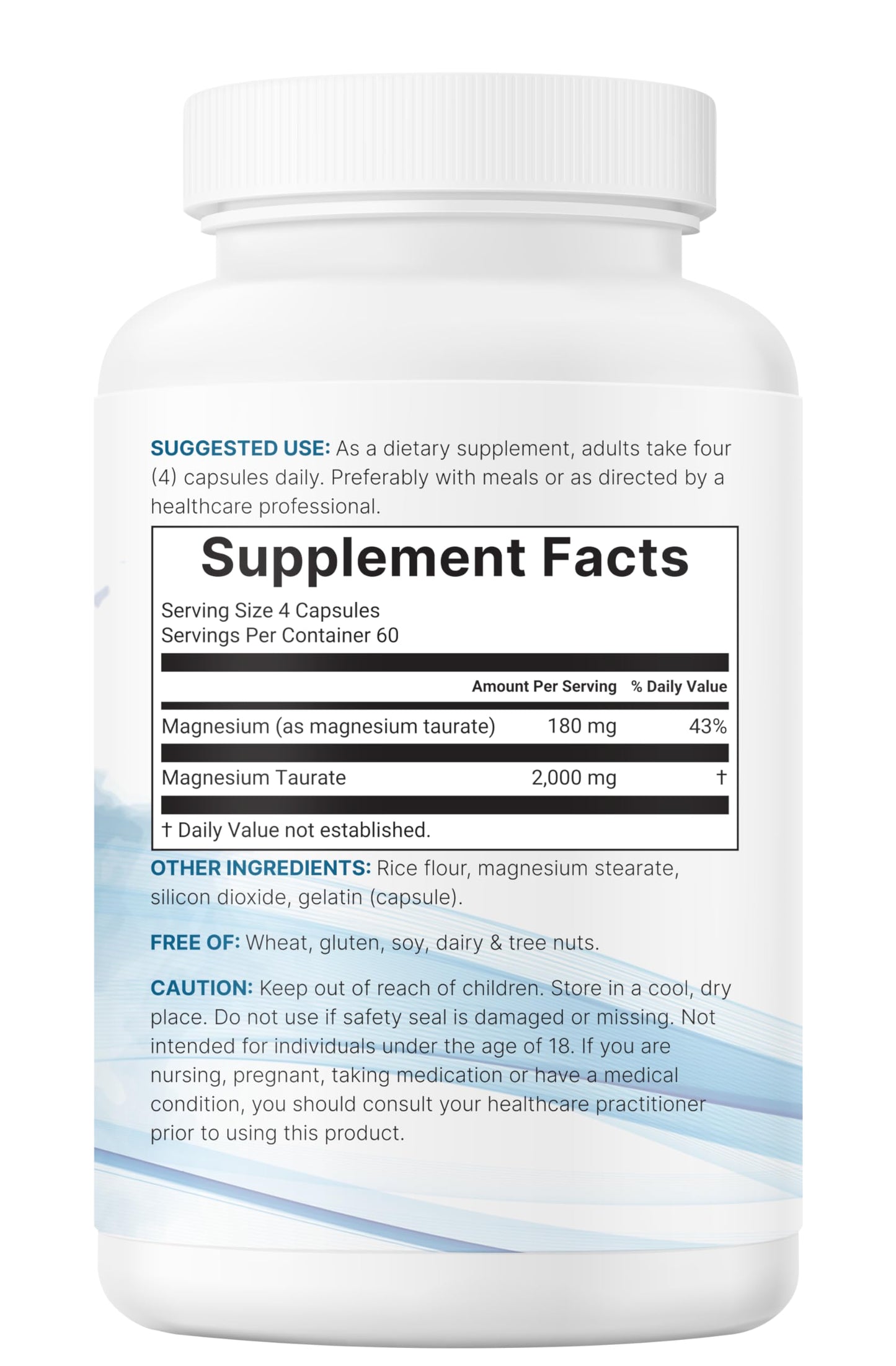 Micro Ingredients Magnesium Taurate 2,000mg Capsules, 240 Count