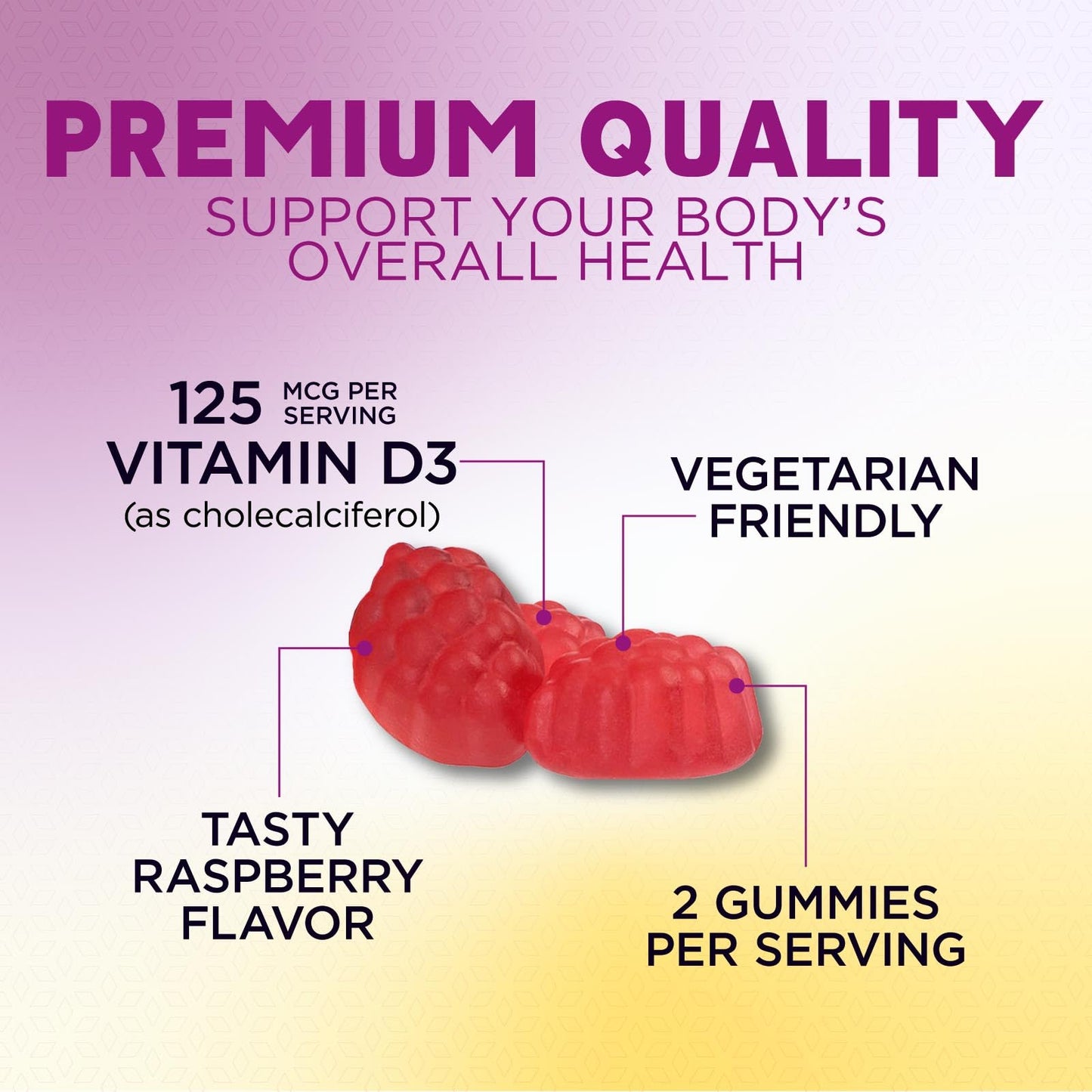 Nature's Nutrition Vitamin D3 Gummies 120 Gummies