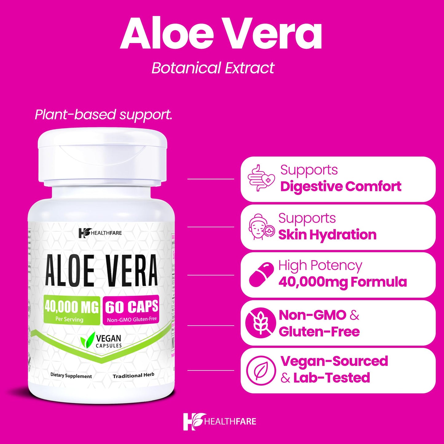 Healthfare Aloe Vera Capsules 60 Count