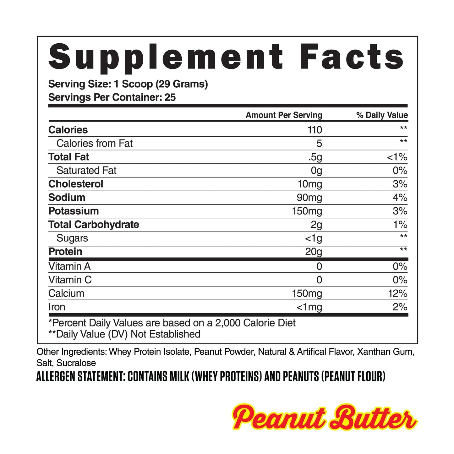 Steel Supplements Whey Isolate Protein Powder, Peanut Butter Flavor, 25 Servings