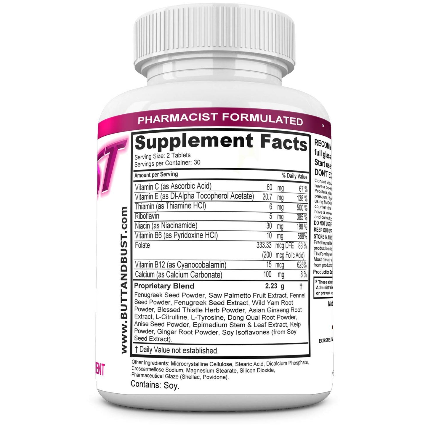 EXTREMELY NATURALS Butt and Bust Natural Breast & Butt Augmentation and Enlargement Pills, 60 Tablets