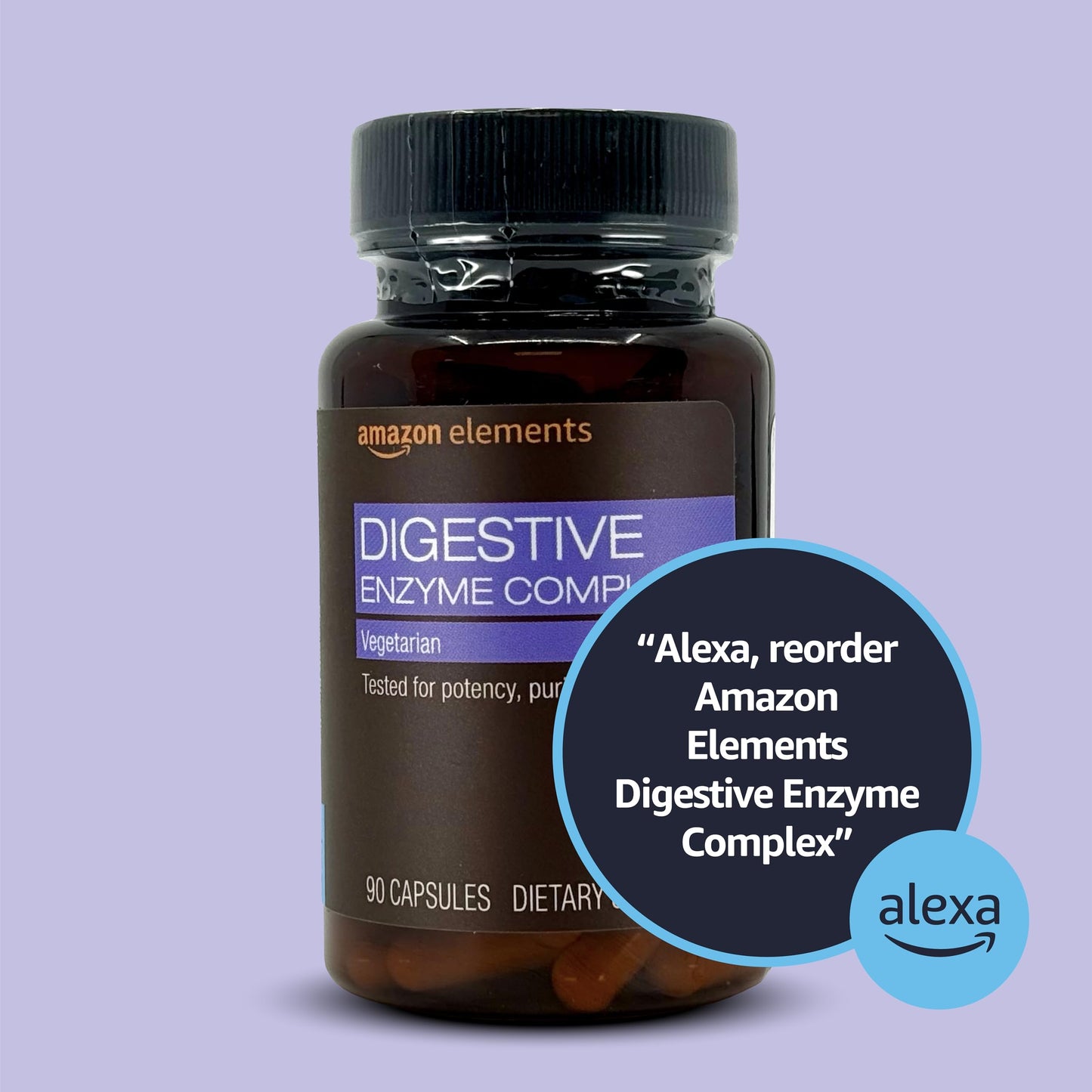 Amazon Elements Digestive Enzyme Complex Capsule 90 Count
