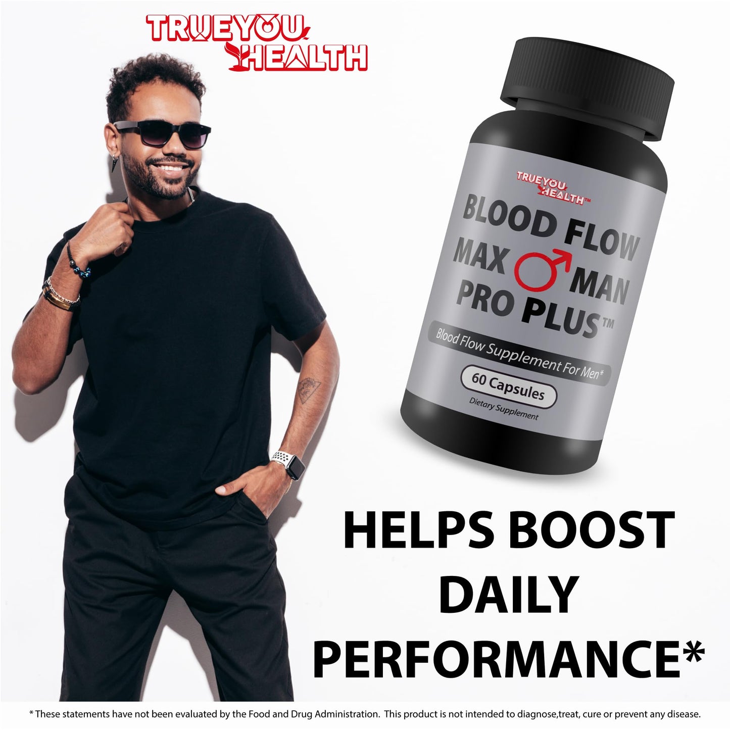 True You Health Blood Flow Max Man Pro Plus Capsules, 60 Count