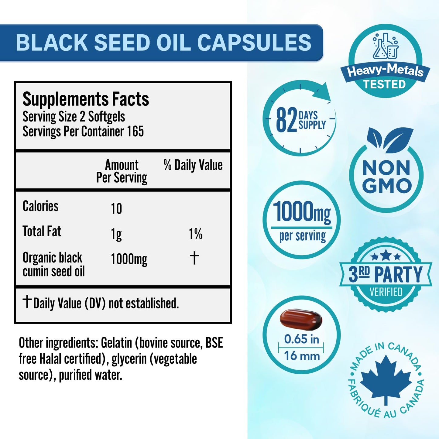 Bio Absorb Nutraceuticals Black Seed Oil Capsules Softgels 330 Count