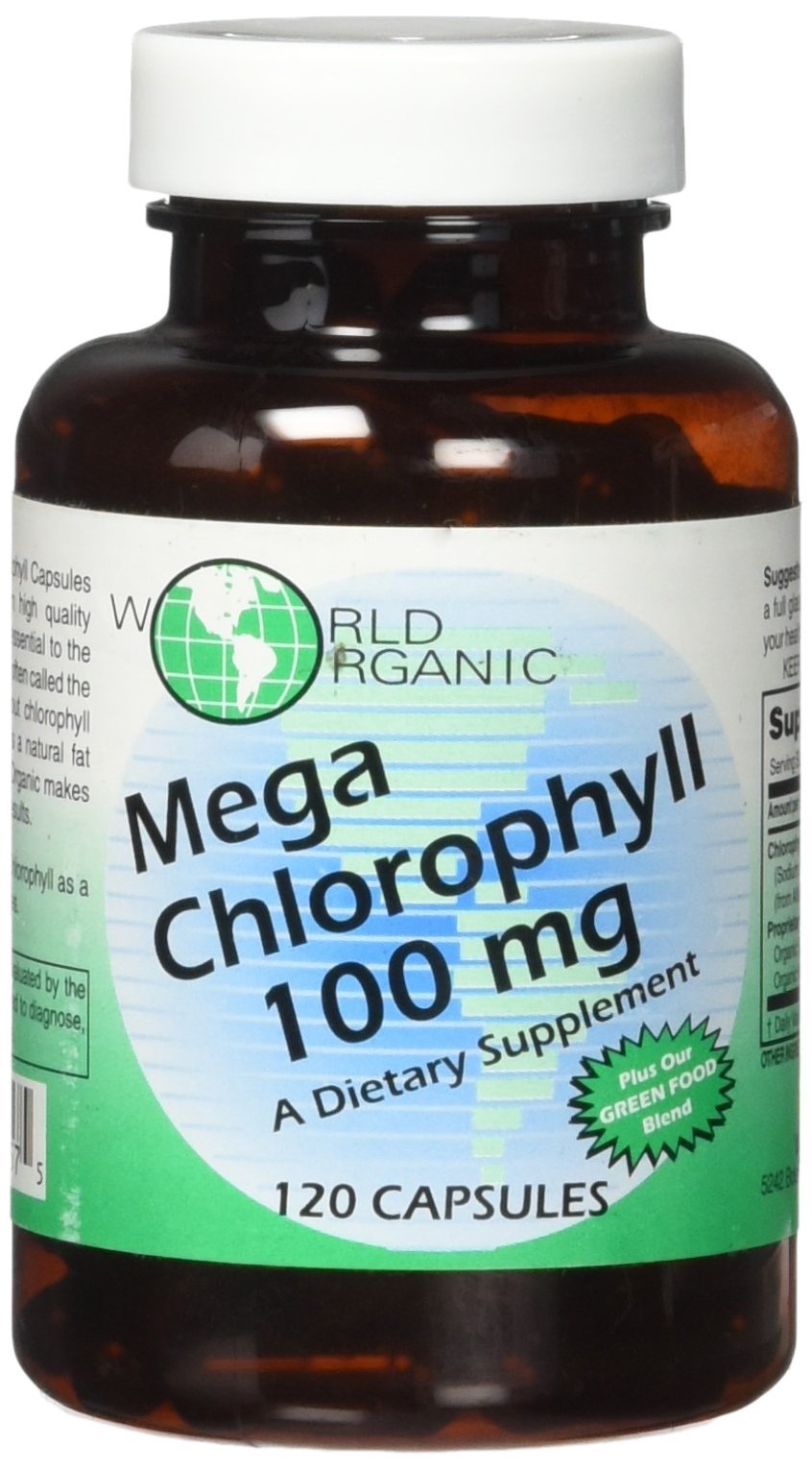 World Organic Mega Chlorophyll 100 mg Capsule, 120 Count