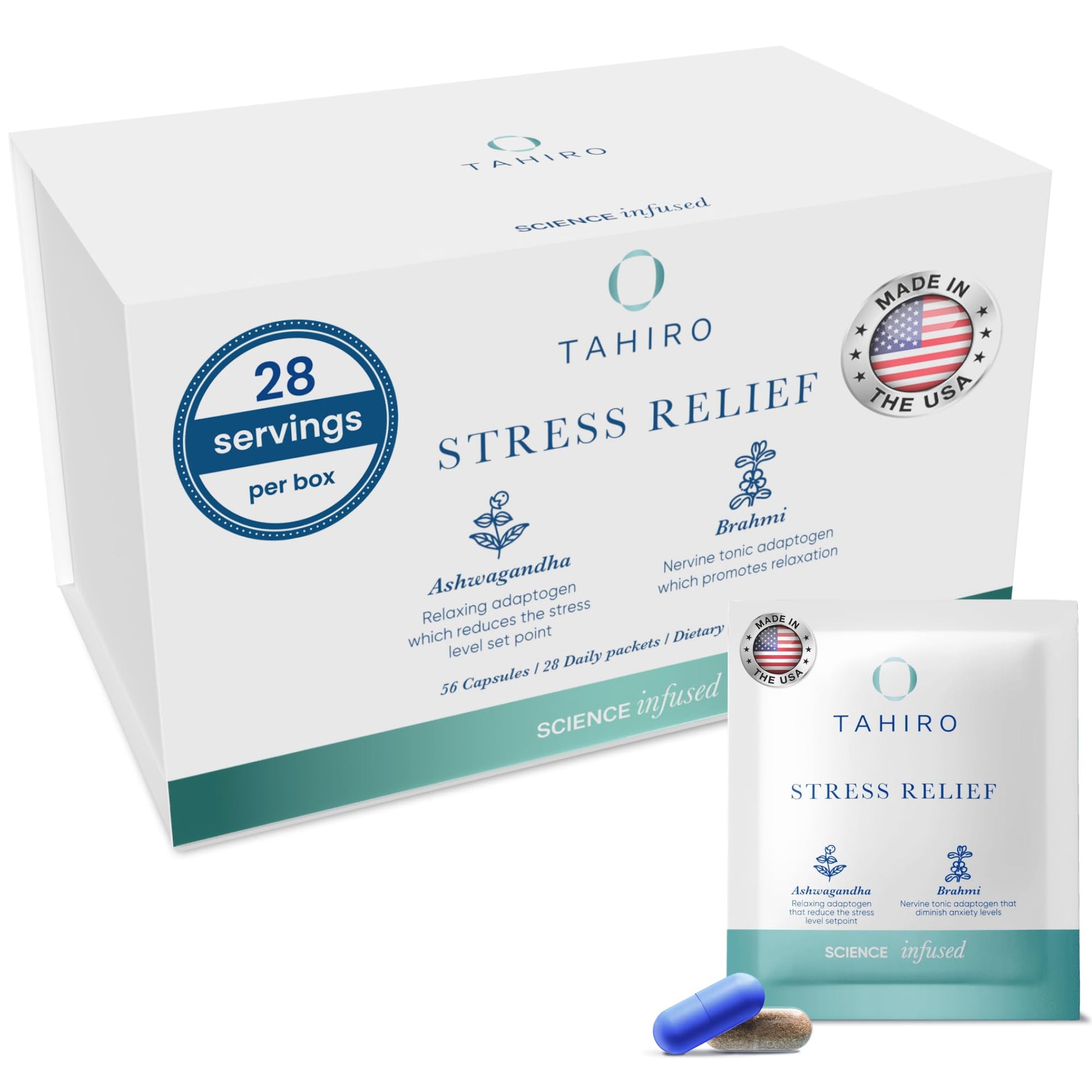 TAHIRO Stress-Relief Brain Support Capsule, 56 Count