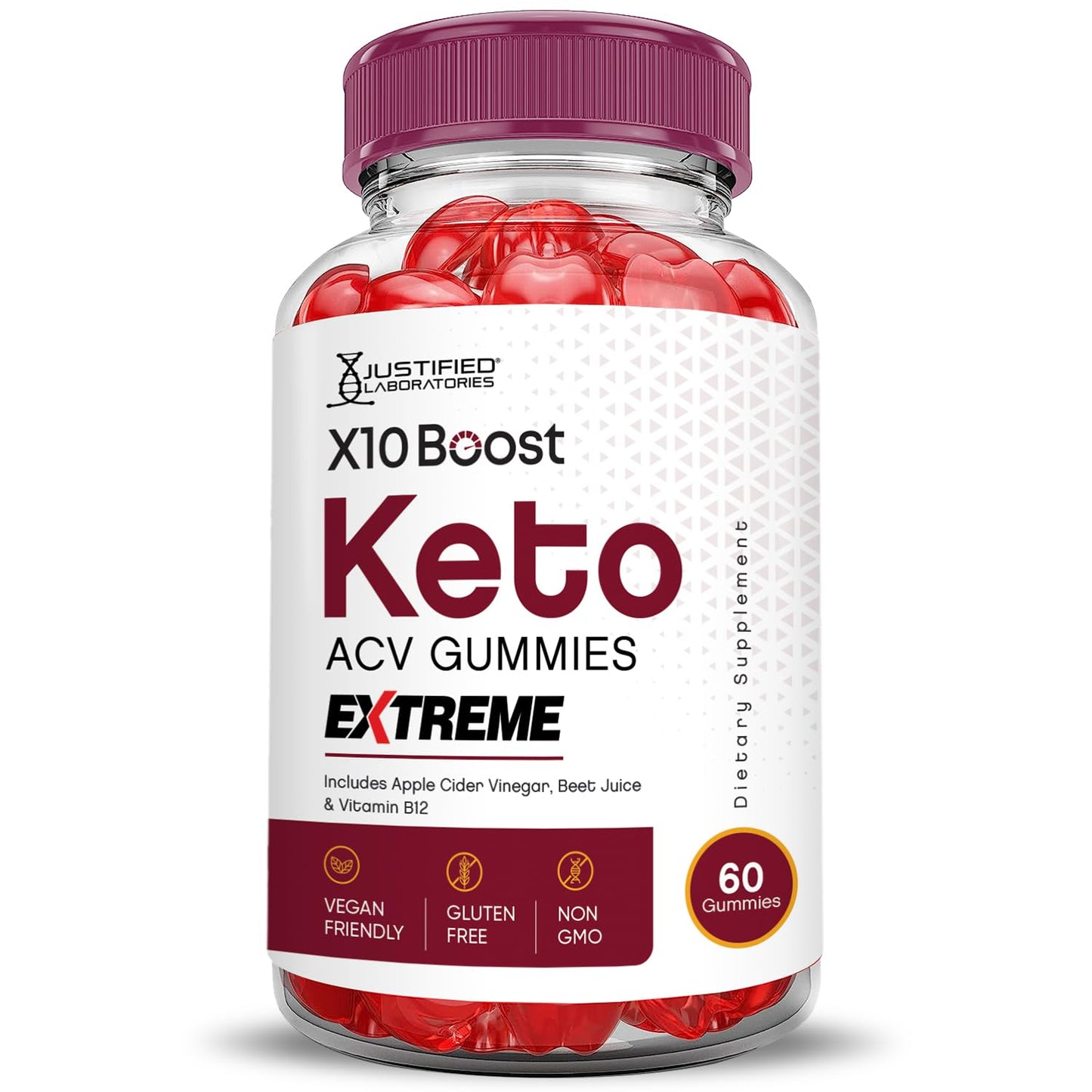 Justified Laboratories X10 Boost Keto ACV Extreme 180 Gummies