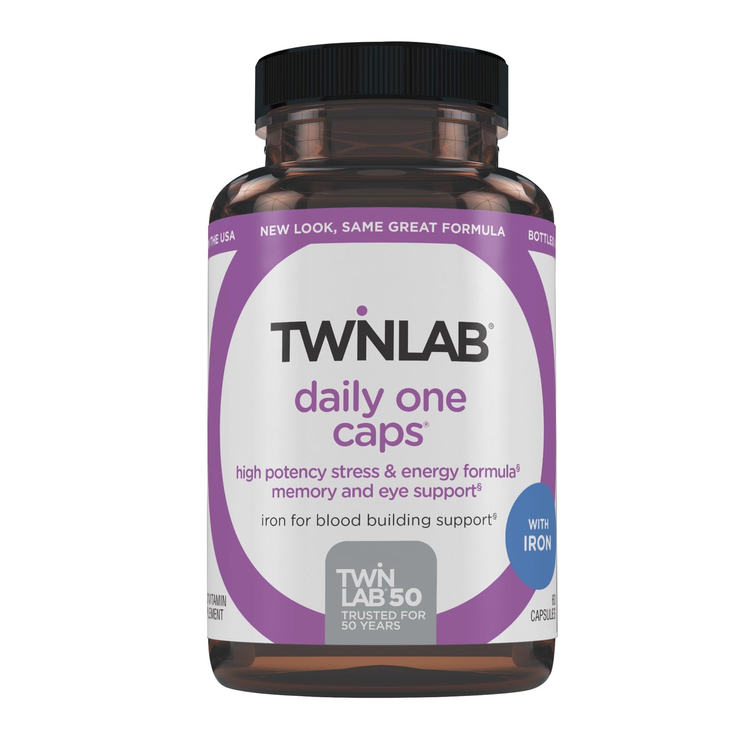 Twinlab Daily One Caps with Iron - Nutritional Supplement with Iron, Zinc, B Vitamins, and More Capsule 60 Count