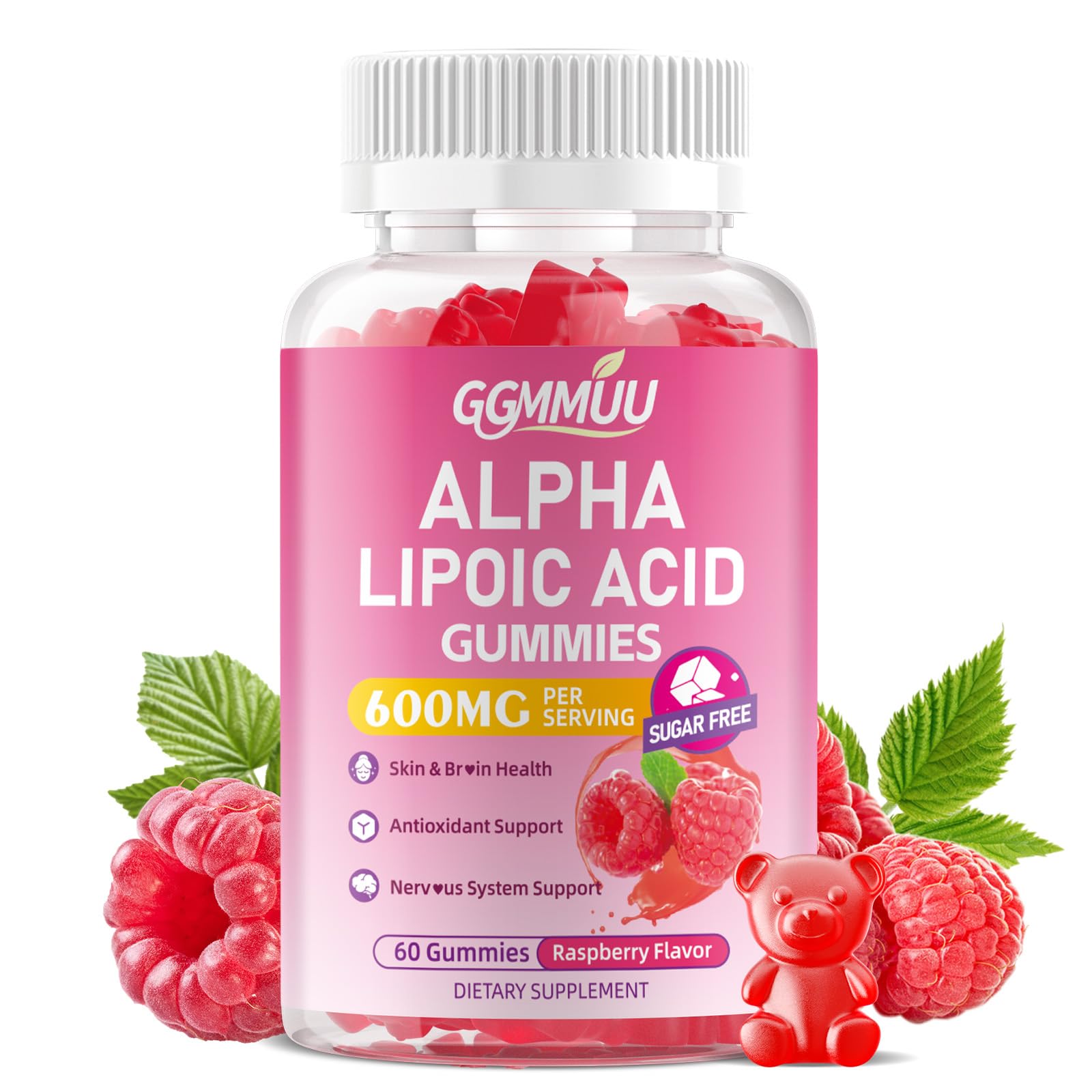 GGMMUU Alpha Lipoic Acid Gummies 600mg, 60 Count