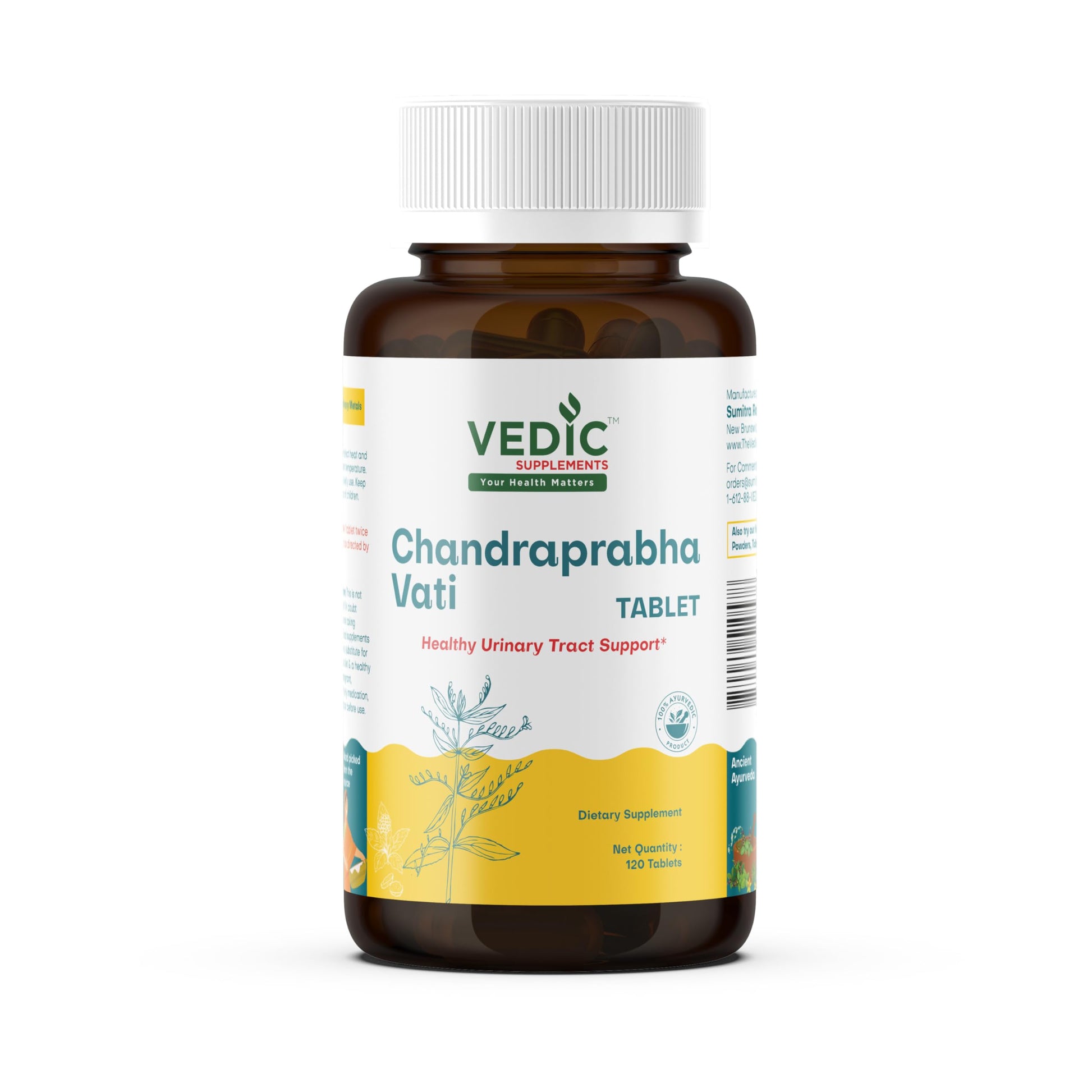 Vedic Juices Chandraprabha Vati Urinary Tract Support Tablet, 120 Count