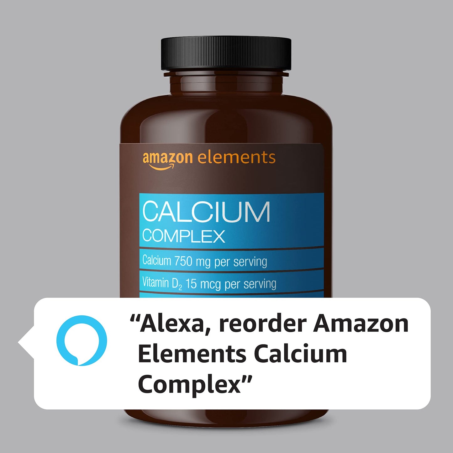 Amazon Elements Calcium Complex 750mg Capsules, 195 Count