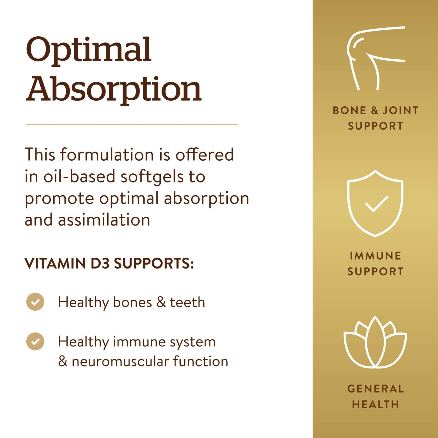 Solgar Vitamin D3 (Cholecalciferol) 125 mcg (5000 IU) Softgels 100
