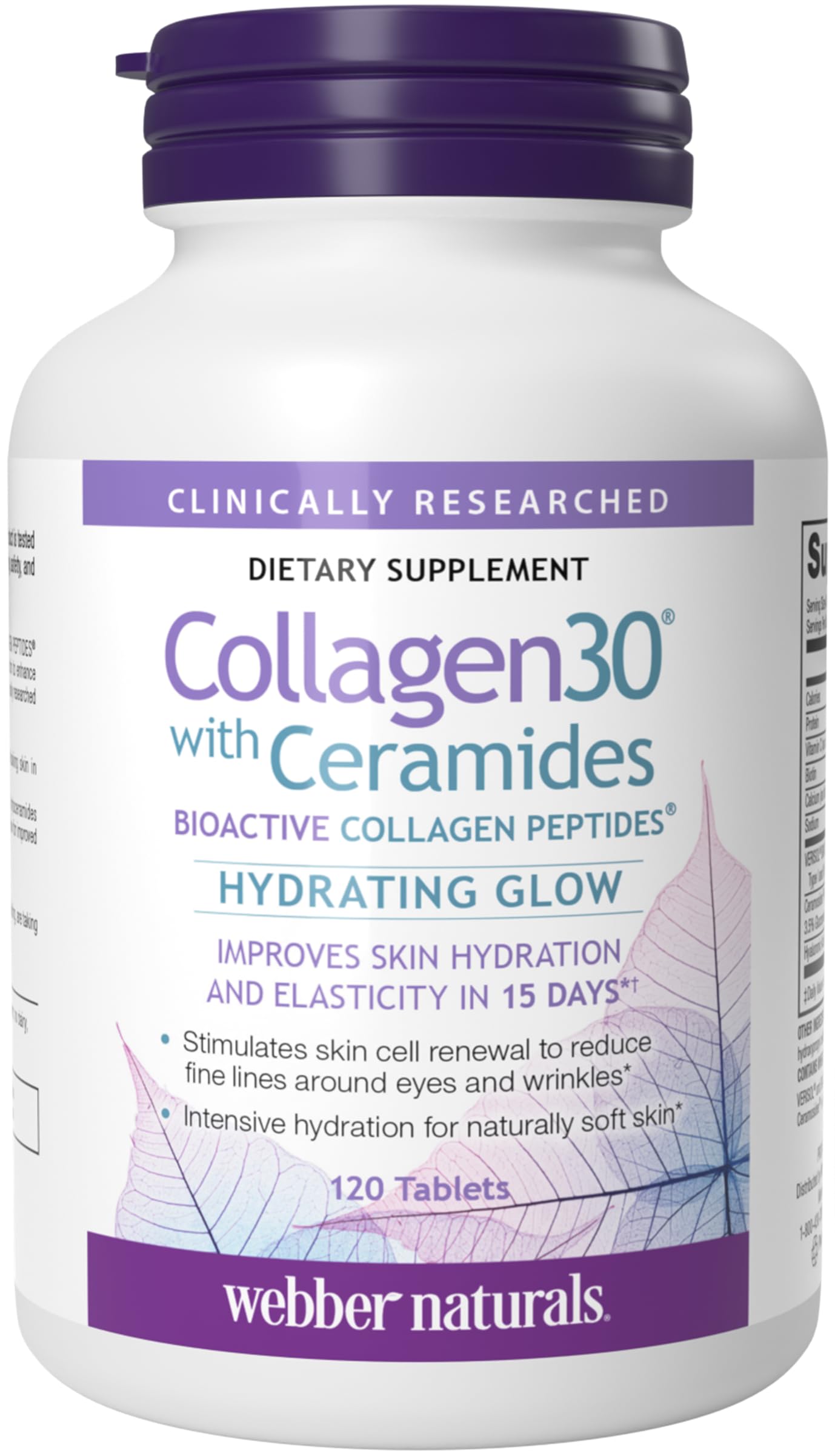 Webber Naturals Hydrolyzed Collagen Peptides with Ceramides, 120 Tablets