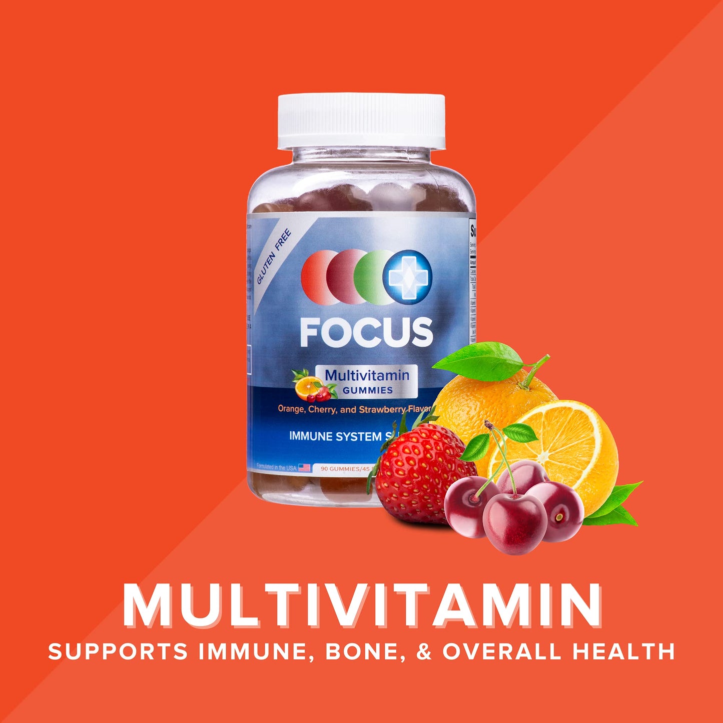 Focus Vision Supplements Multivitamin Gummies, 48 Count