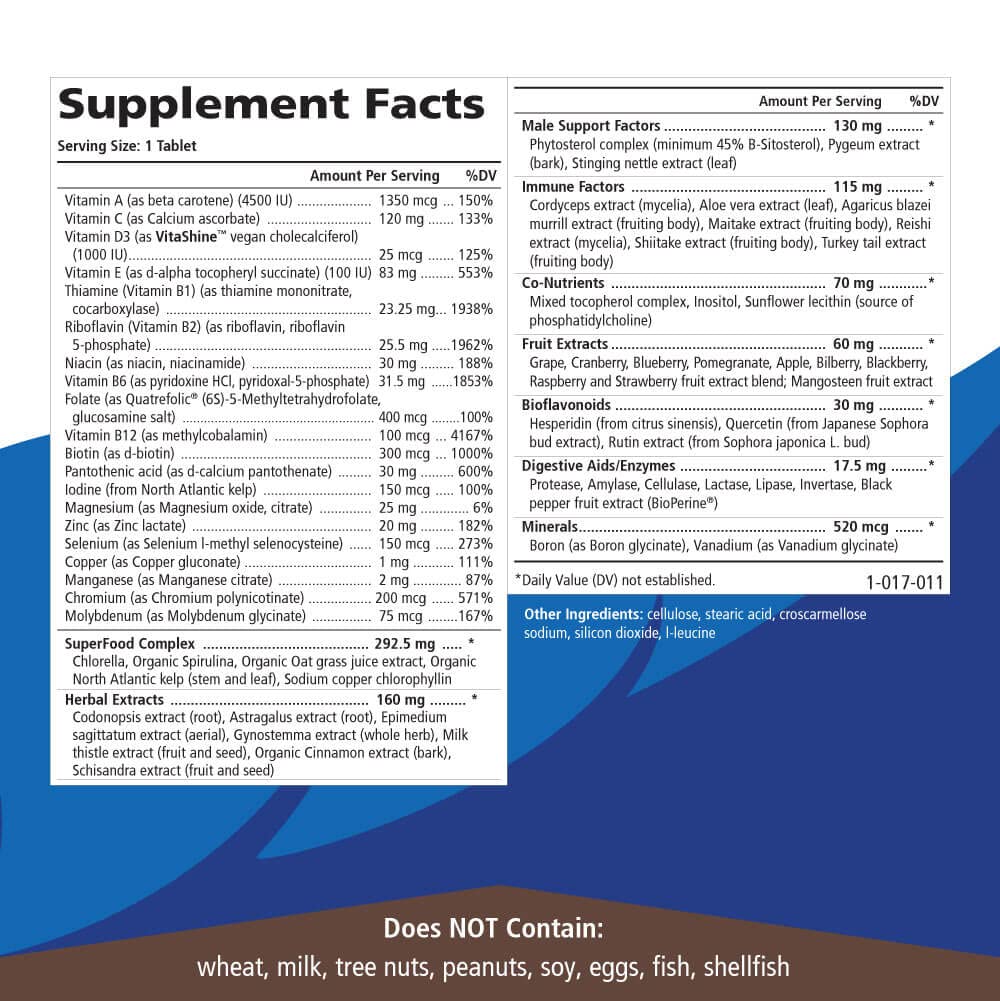 Pure Essence Labs One N Only Multivitamin for Men Tablet, 90 Tablets