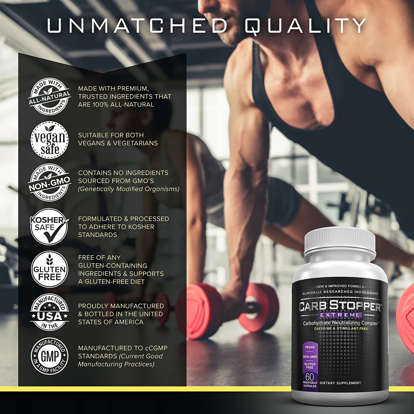 Carb Stopper Extreme Maximum Strength, Natural Carbohydrate and Starch Neutralizer | Keto Diet Cheat Supplement to Intercept Carbs with White Kidney Bean Extract 60 Capsules