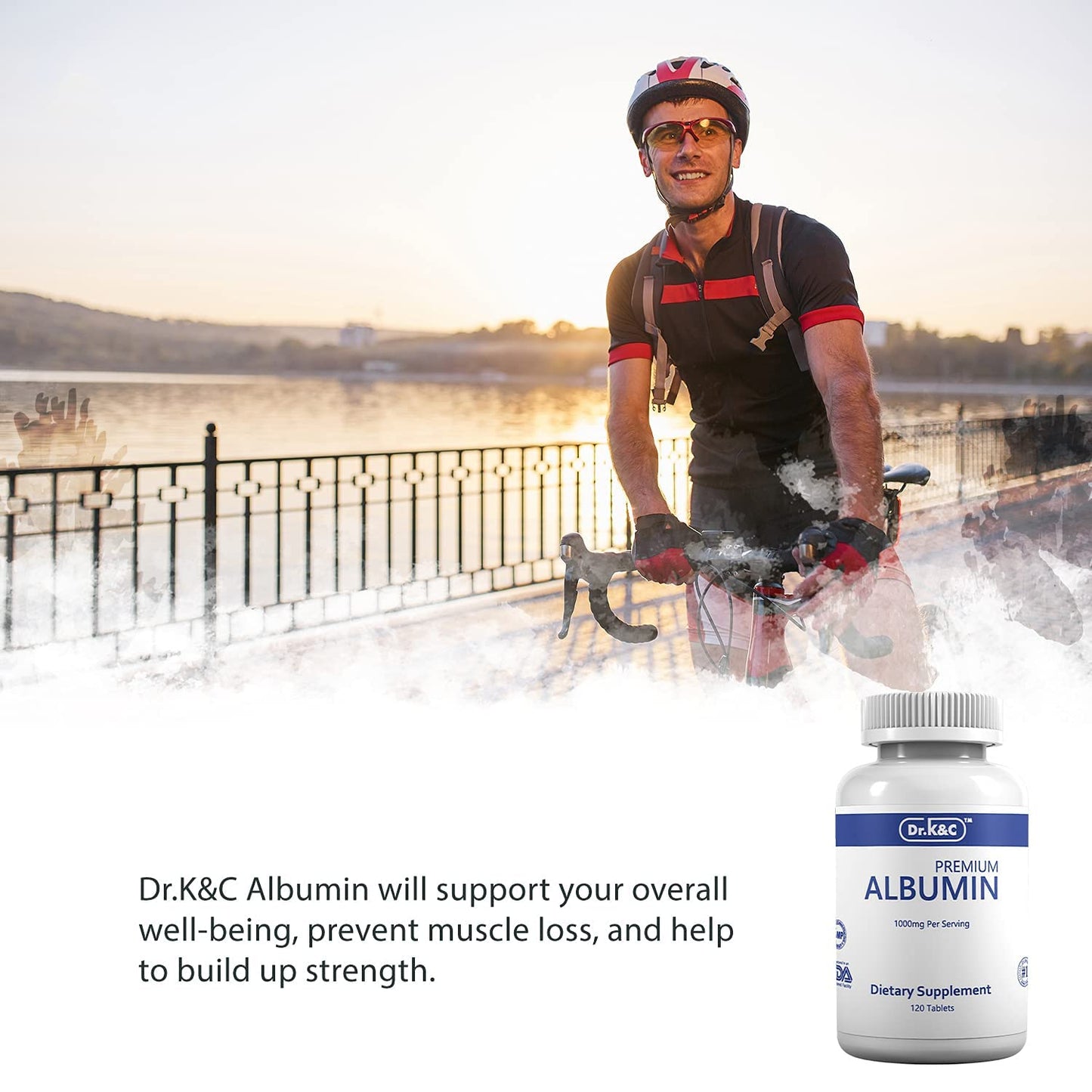Dr.K&C Premium Albumin Protein Supplement 1000mg Tablet, 120 Tablets