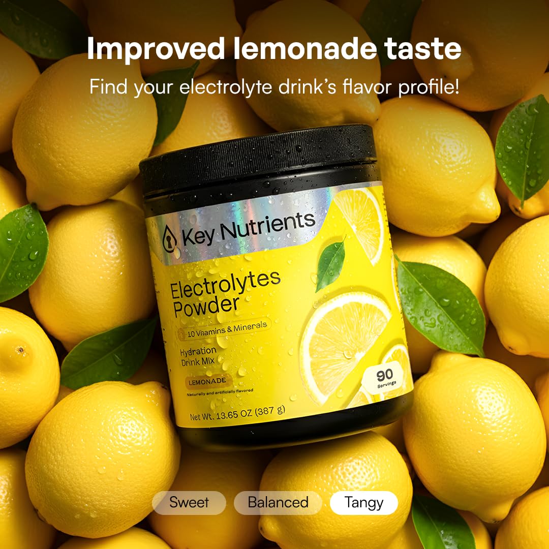 KEY NUTRIENTS Electrolytes Lemonade + Peach Mango Powder, 26 Servings