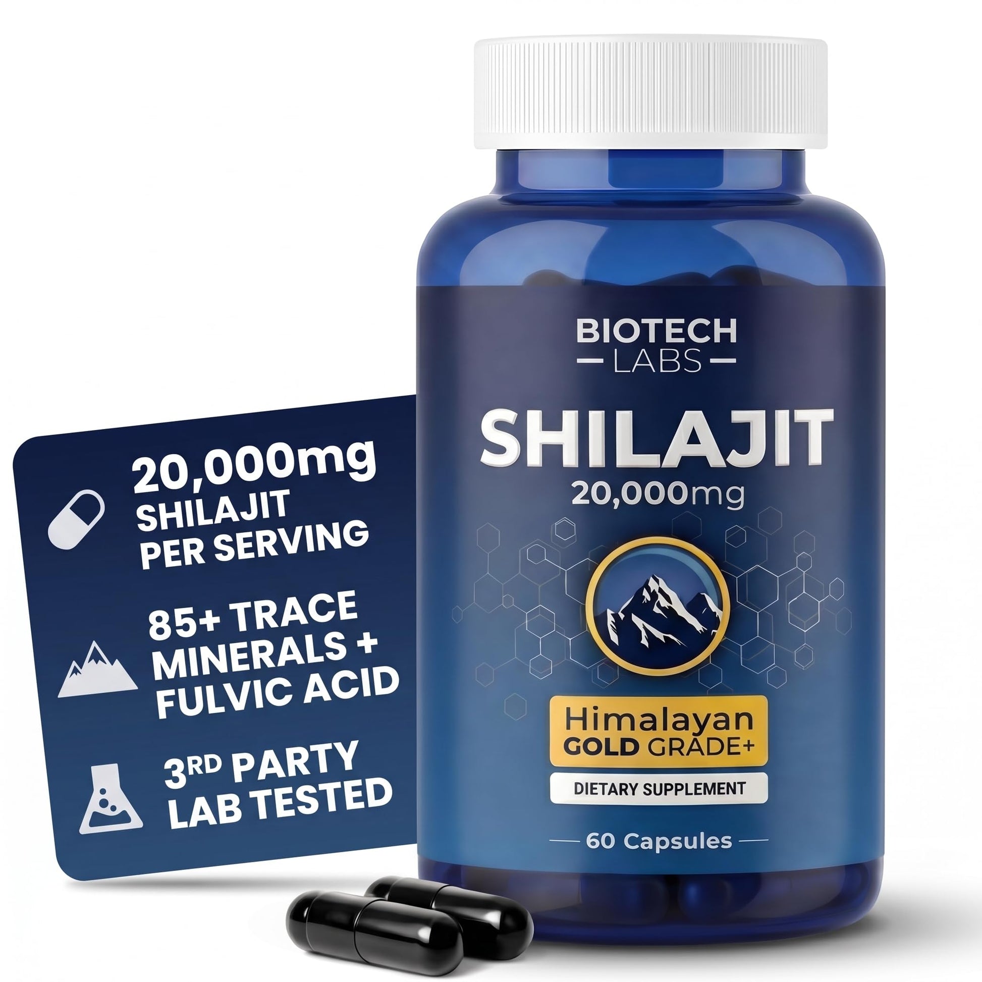 Generic Biotech Labs Shilajit 20,000mg – Gold Grade Himalayan Extract, 1 Capsule