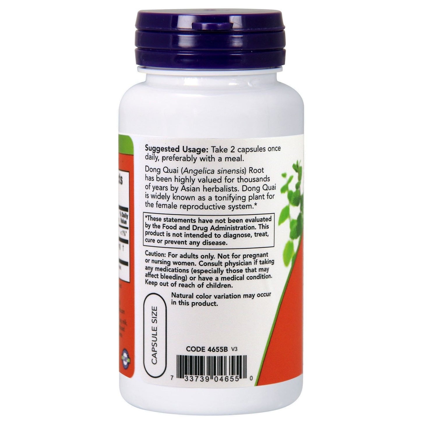 NOW Foods Dong Quai 520mg Capsules, 300 Count