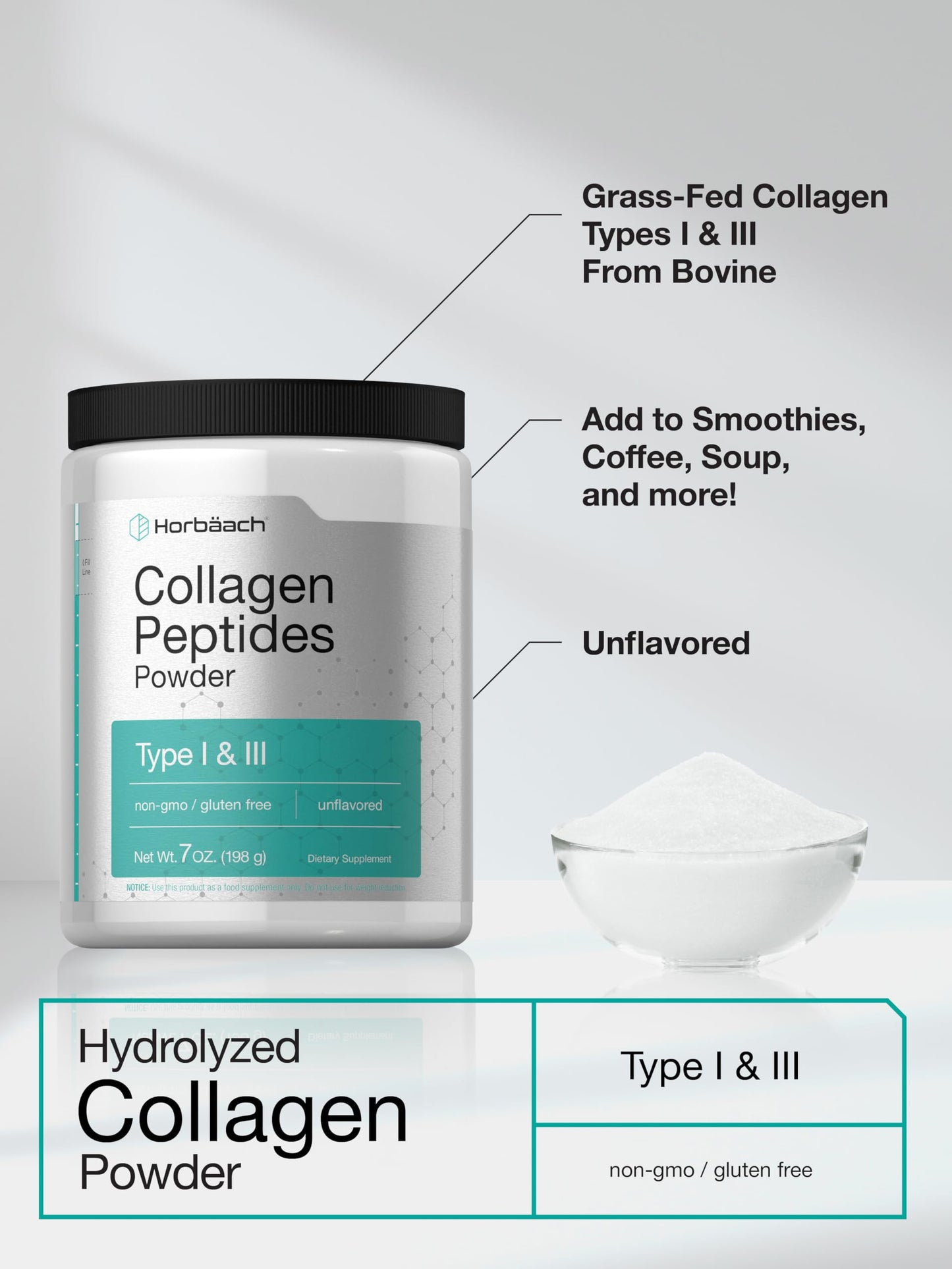 Horbäach Collagen Peptides Powder 7 oz