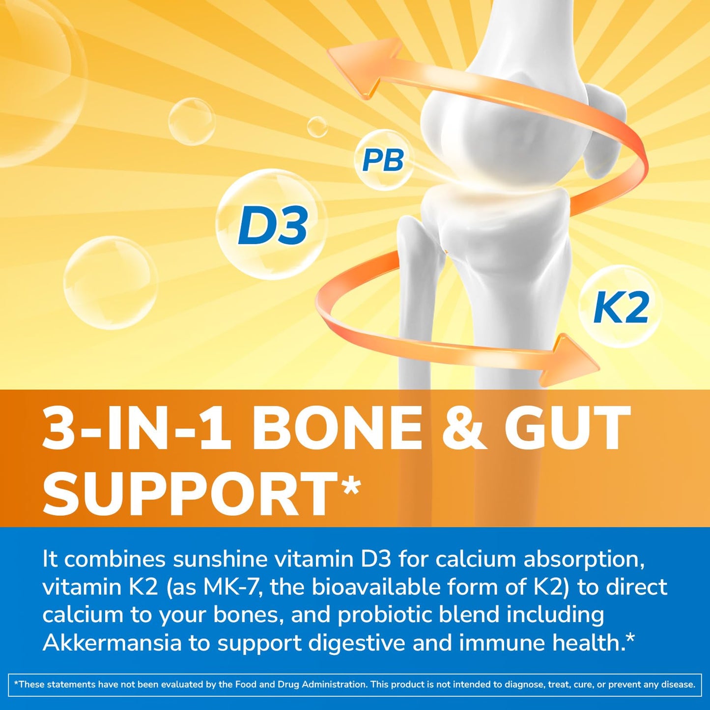 Vitalibre D3 K2 Probiotic Supplement Capsule, 30 Capsules