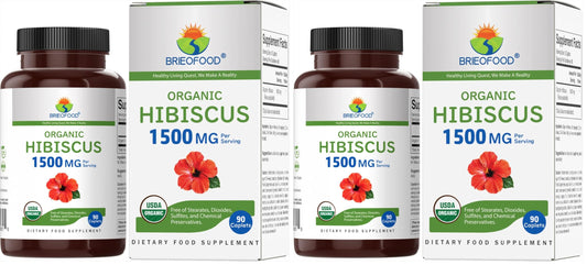 Brieofood Organic Hibiscus 1500mg Tablets, 180 Count