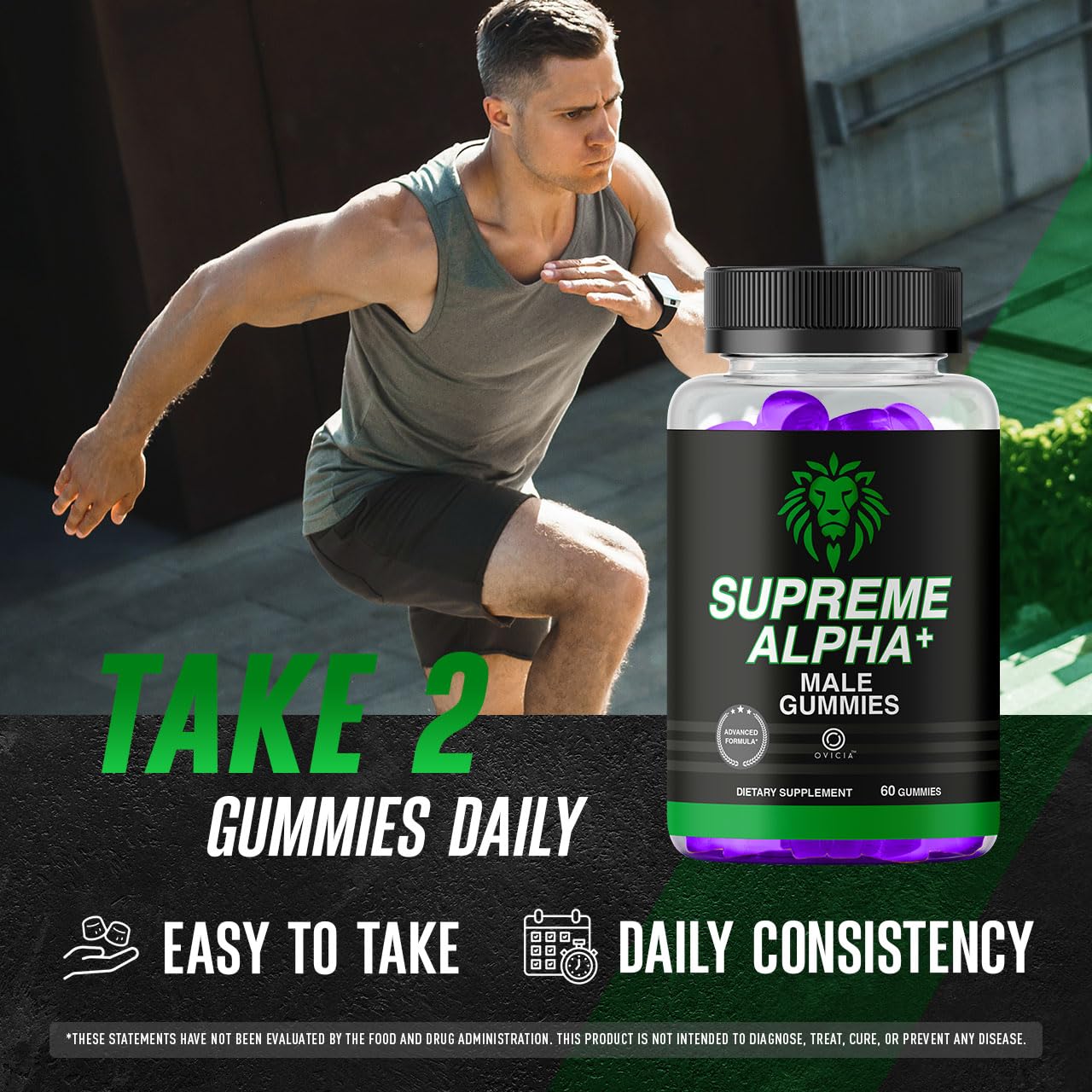 OVICIA Supreme Alpha Gummies Advanced Formula Premium All Natural Support Maximum Strength Daily Support Formula for Overall Health & Wellness, 60 Gummies
