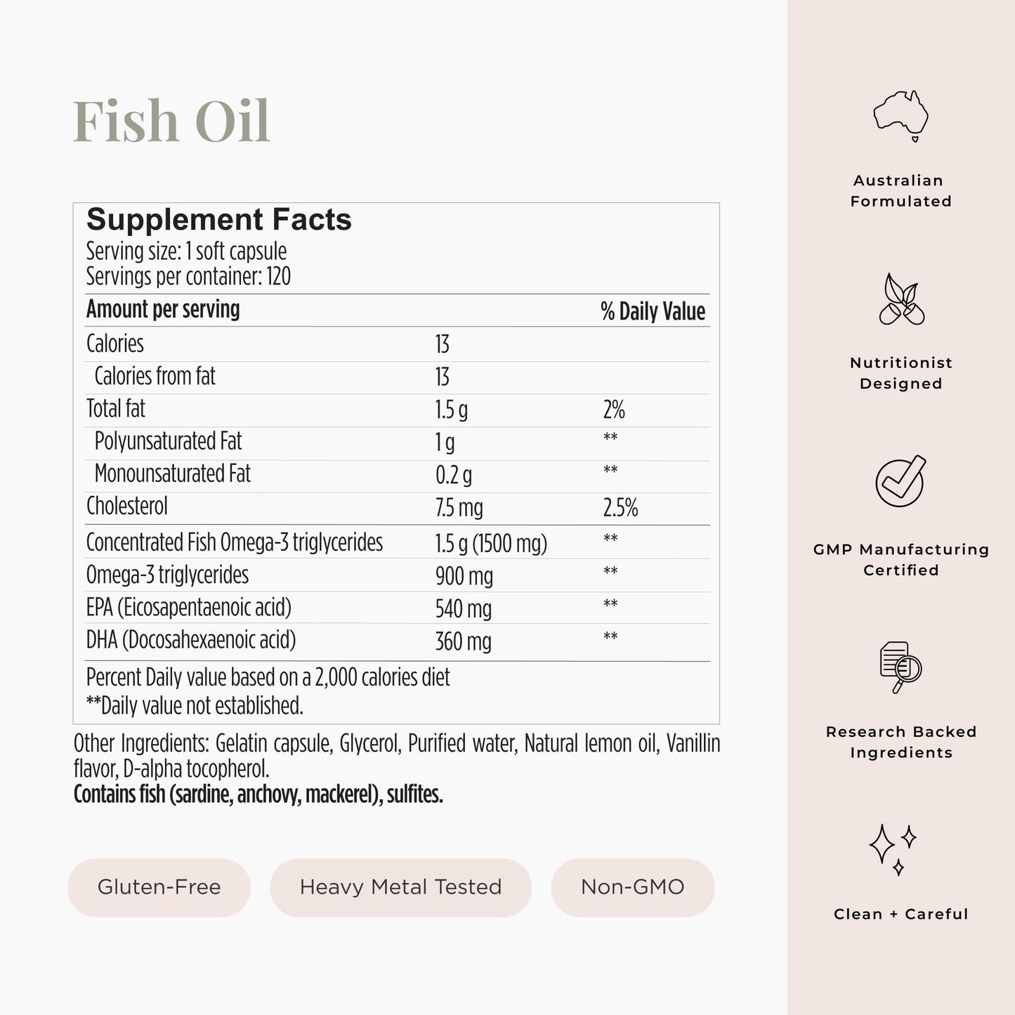 JSHealth High Strength Fish Oil Capsules, 120 Count