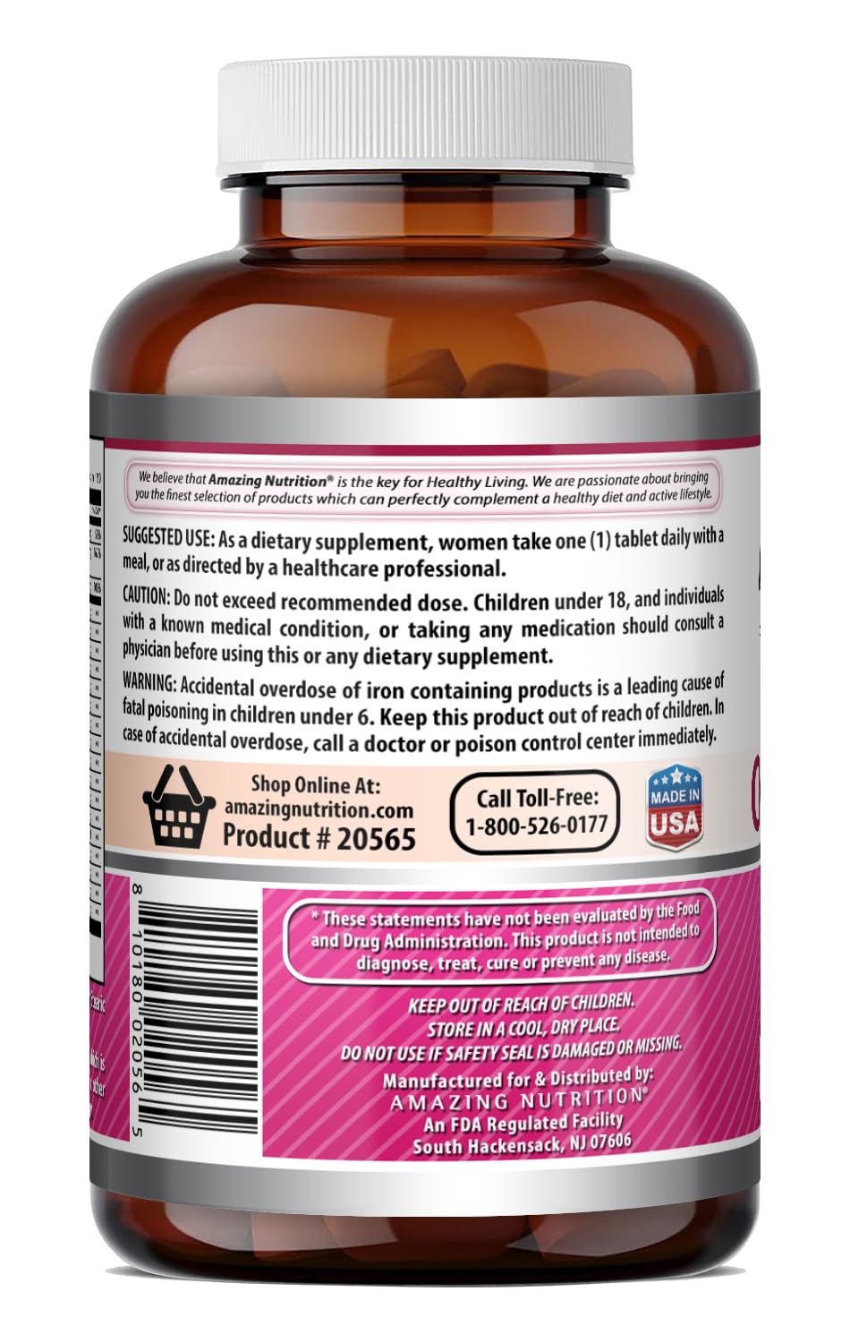Amazing Nutrition Women's One Multivitamin Tablet, 150 Count