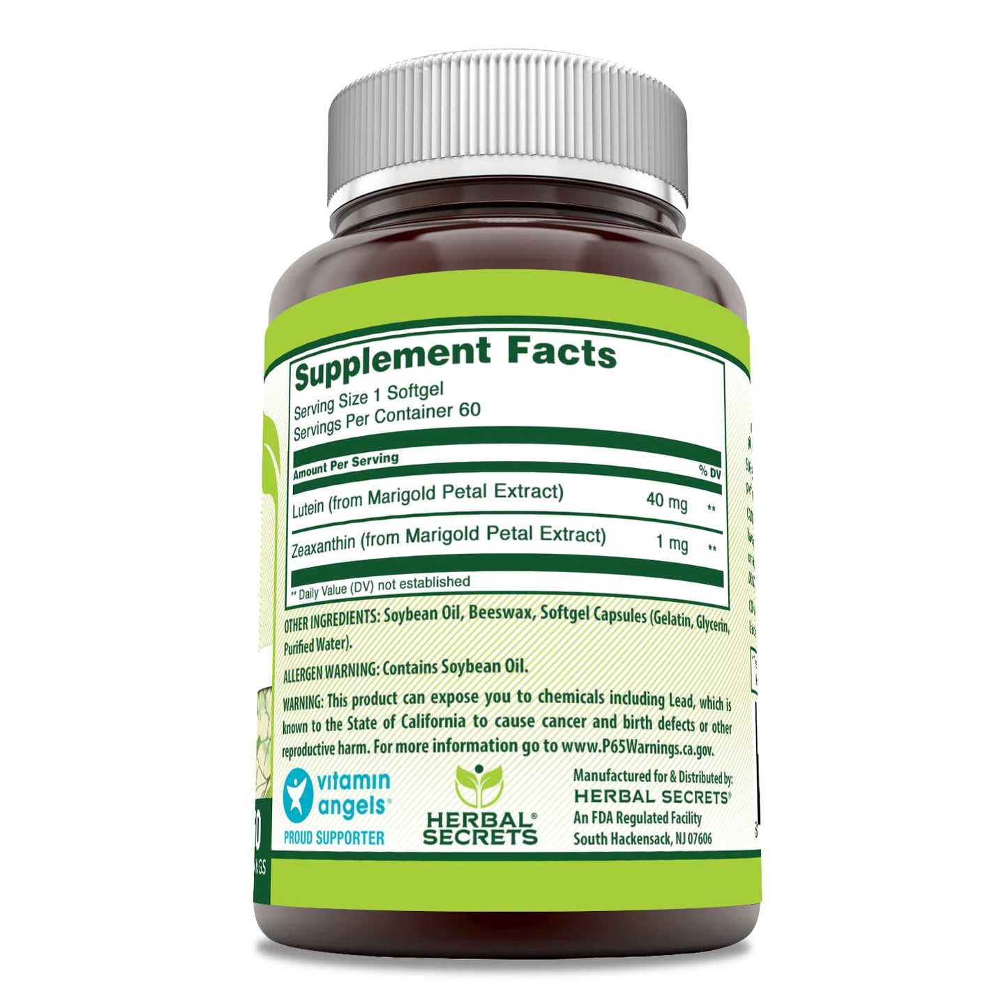 Herbal Secrets Lutein with Zeaxanthin Supplement Softgel 60 Softgels