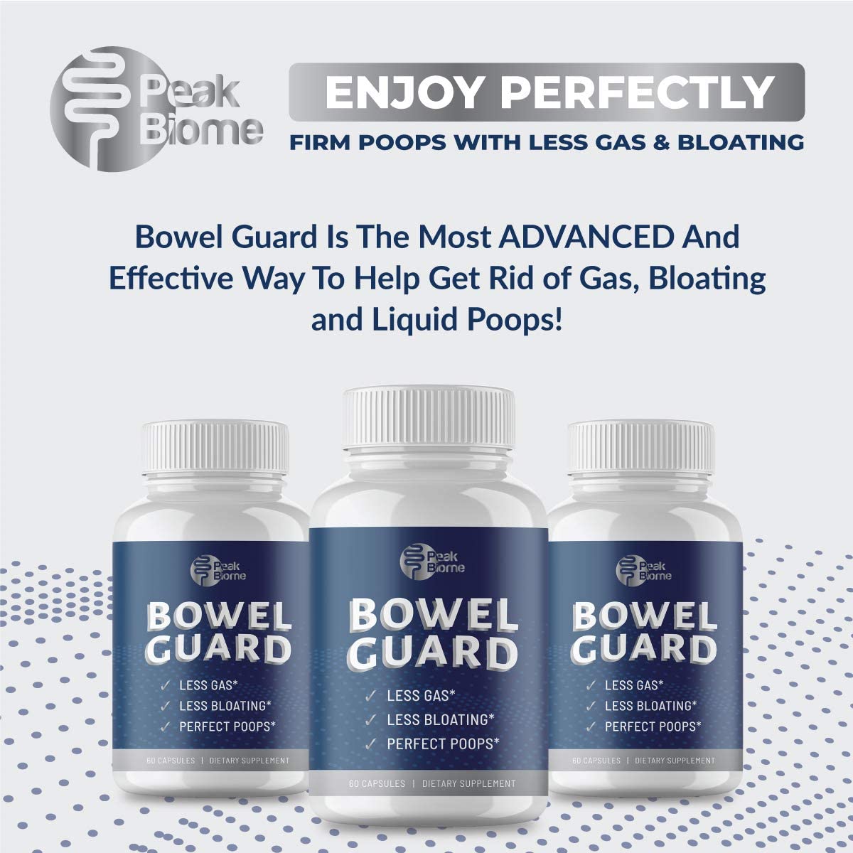 Peak Biome Bowel Guard Plant-Based Digestive Enzyme Supplements with Probiotics 60 Capsules