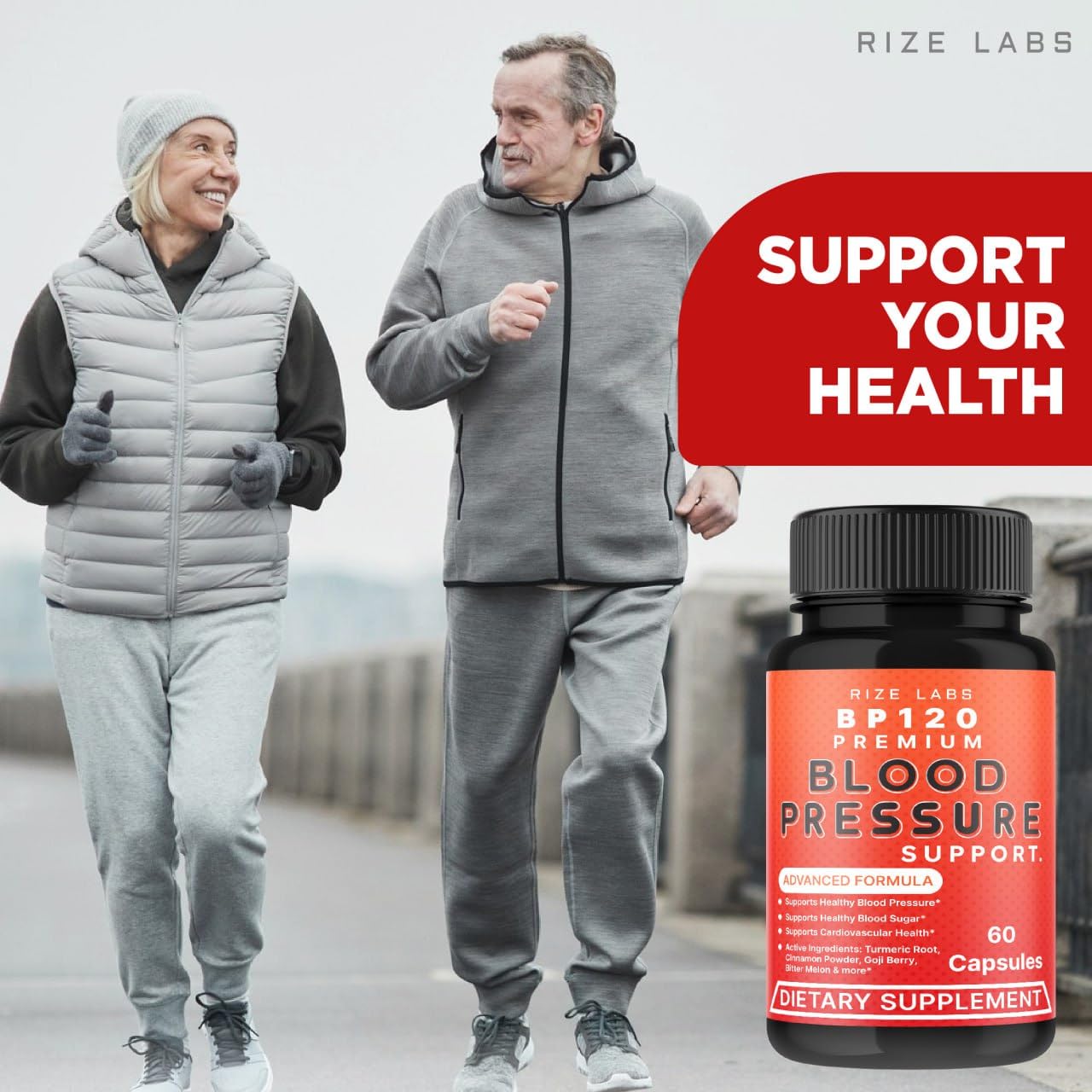 Rize Labs BP120 Premium Dietary Supplement Capsules 180 Capsules