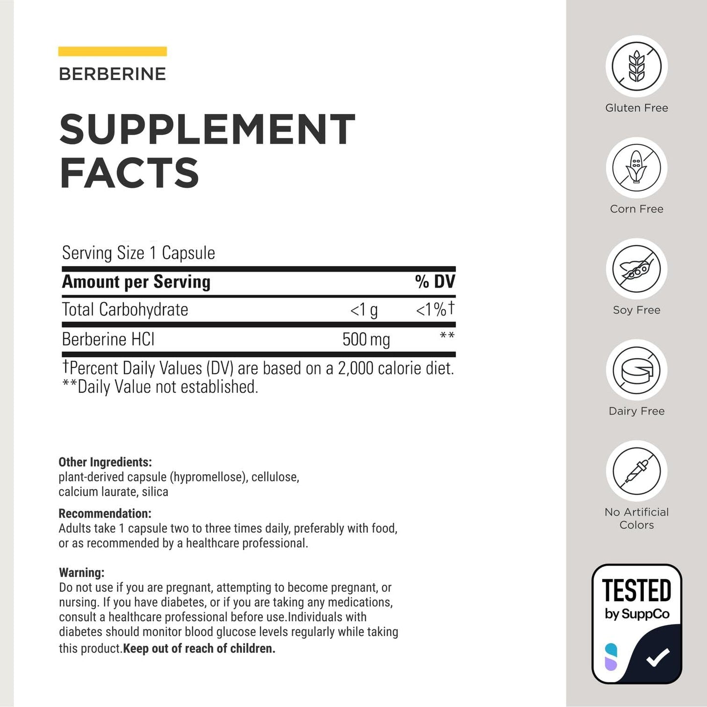Integrative Therapeutics Berberine 1500 mg Capsules, 120 Count