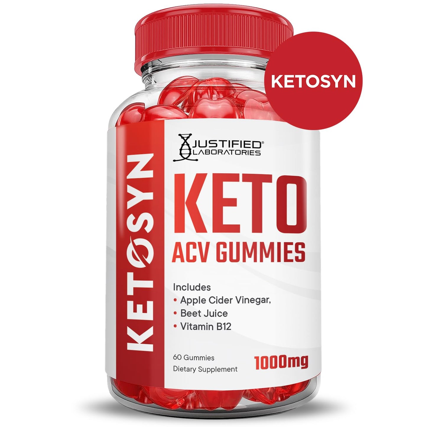 Justified Laboratories Ketosyn Keto ACV Gummies (1000 mg) 60 Count