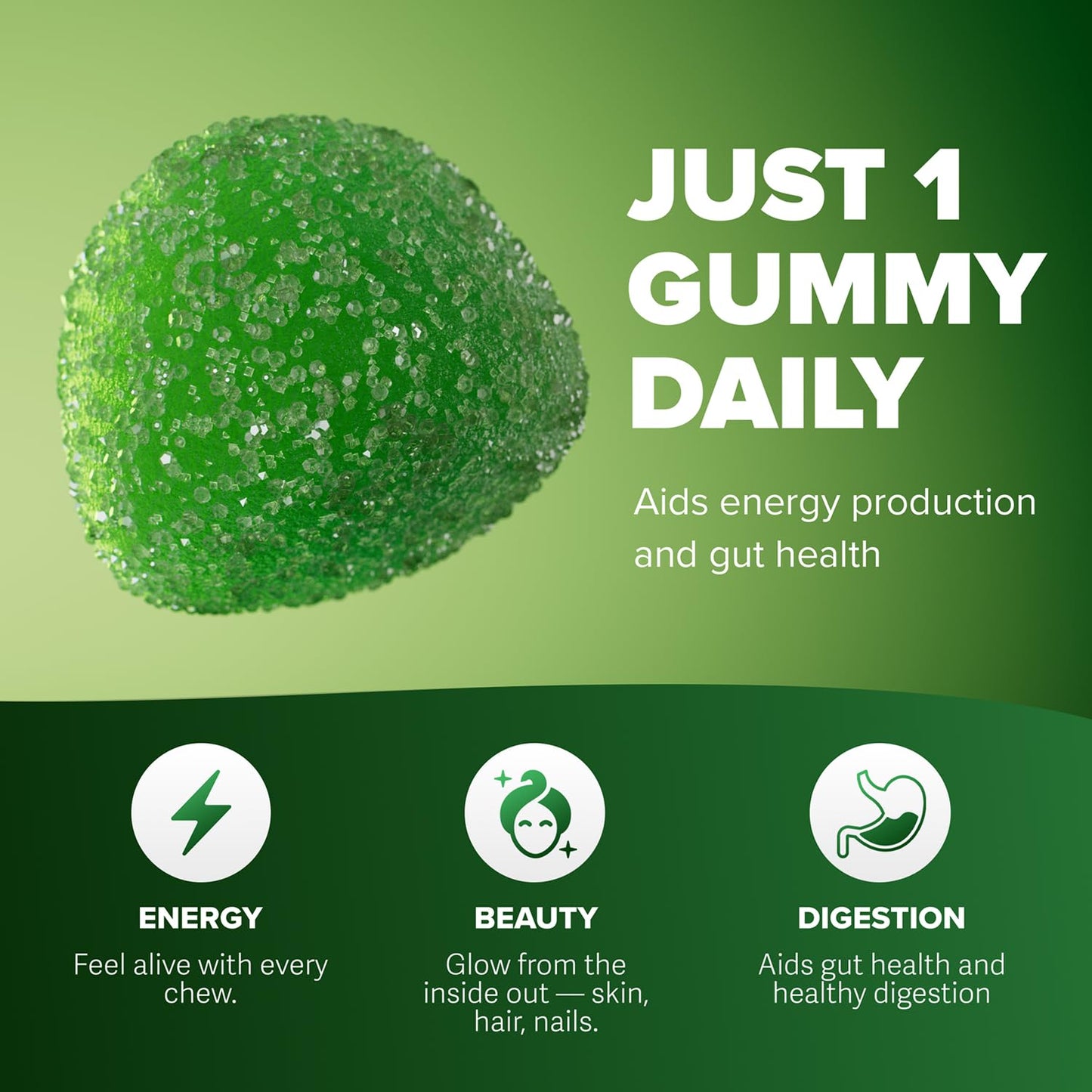 Rosabella Moringa Gummies Moringa Leaf Extract 1000mg Equivalent Per Serving, Natural Energy & Balance, Non-GMO, Gluten-Free, 30 Count