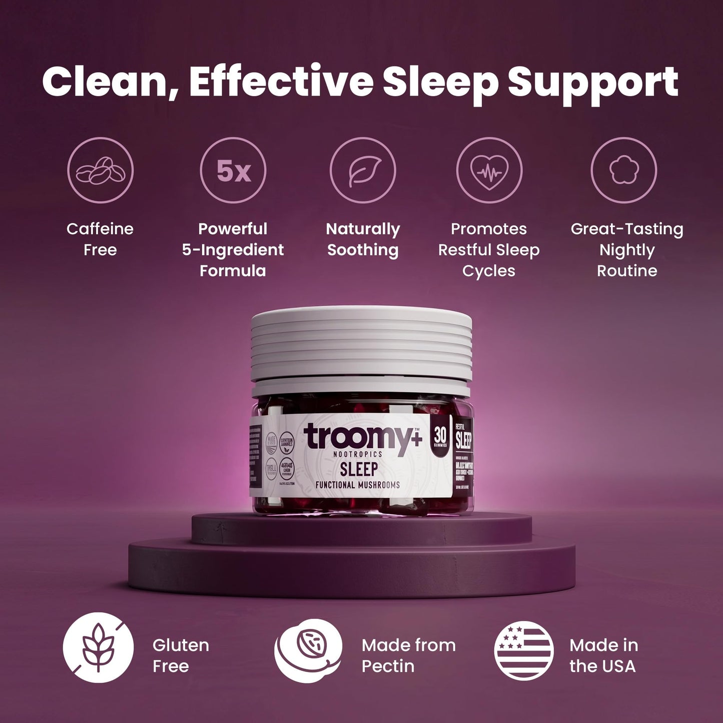 Troomy Nootropics Sleep Gummies, 30 Count