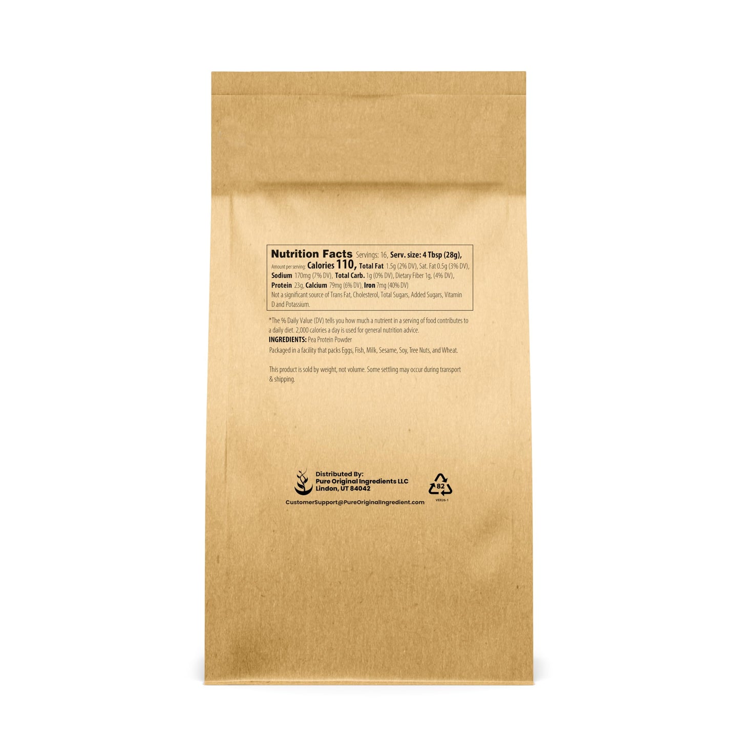 PURE ORIGINAL INGREDIENTS Pea Vegan Protein Powder 16