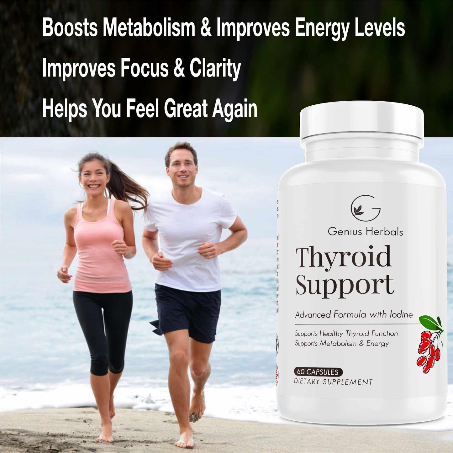 GENIUS HERBALS Thyroid Support Capsule 60 Count