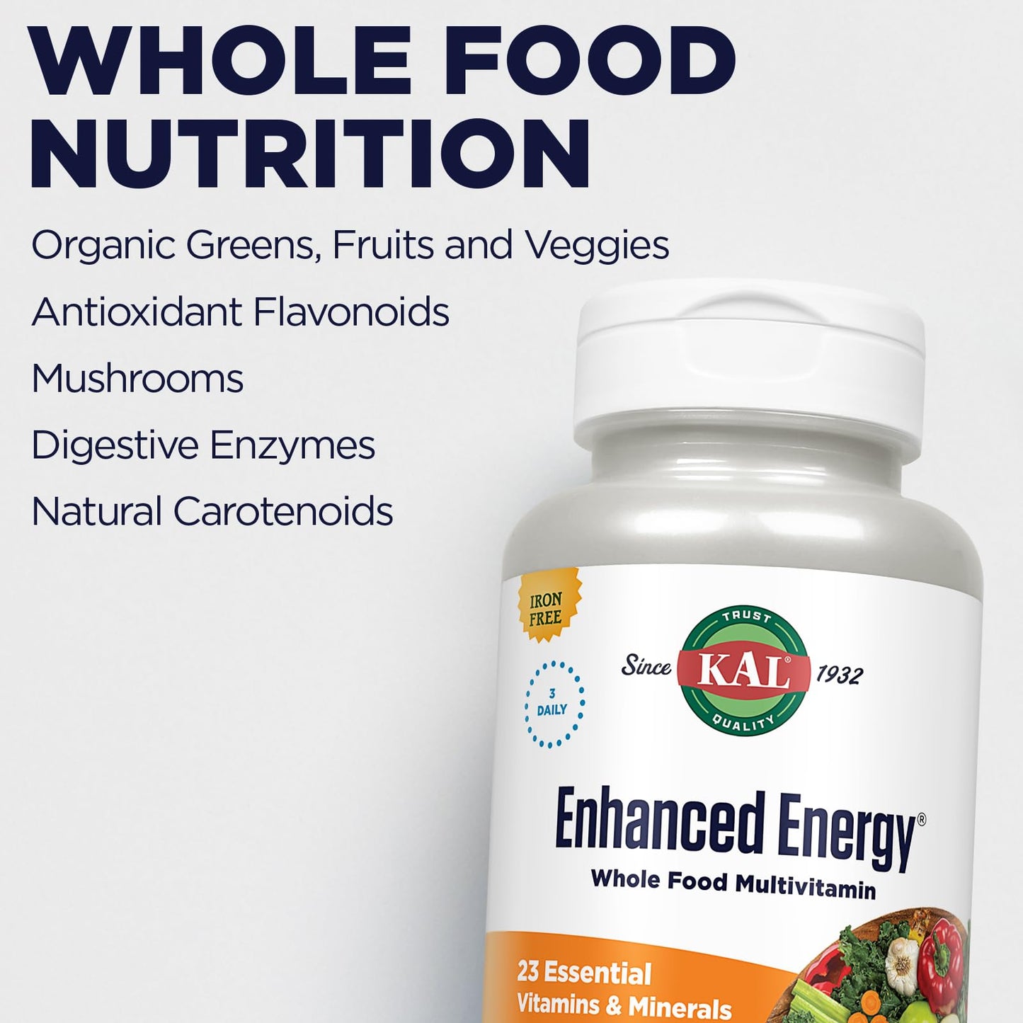 KAL Enhanced Energy Multivitamin Capsules 180 Capsules