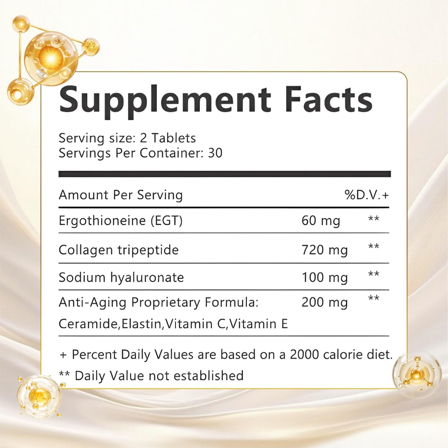 O'NLSO L-Ergothioneine Supplement 30mg Tablet, 60 Tablets