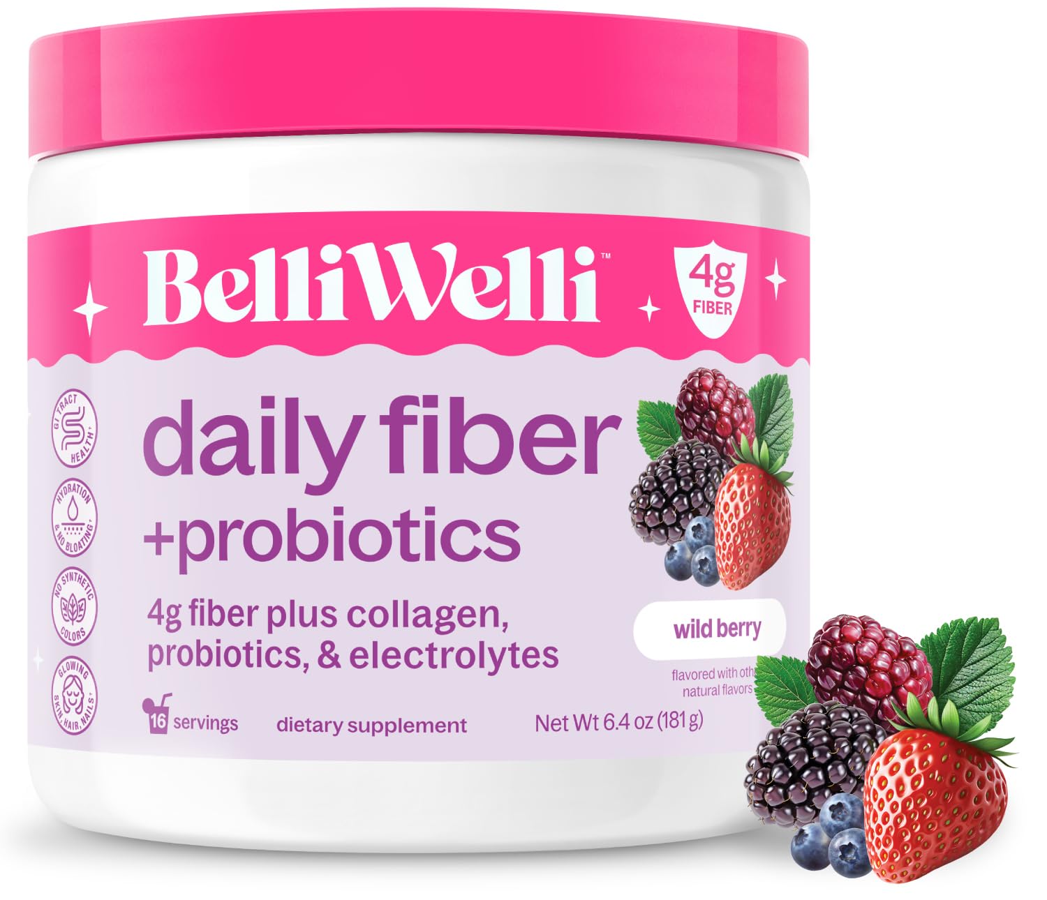 Belli Welli Fiber Supplement Powder with Prebiotics 6.4 oz
