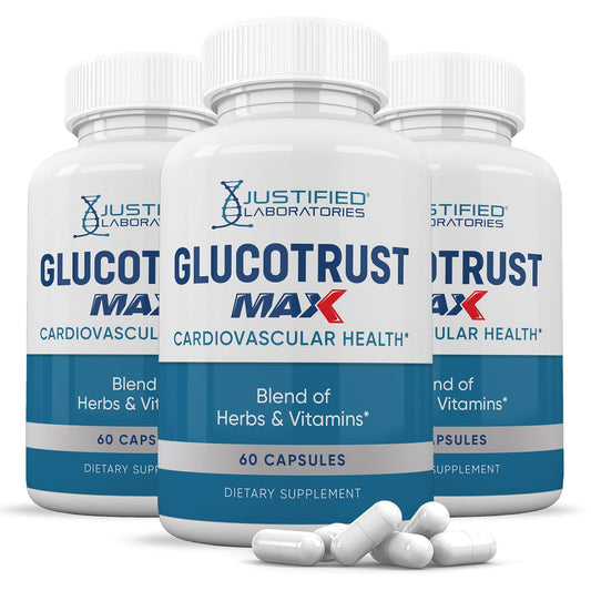 Justified Laboratories Glucotrust Max 1295MG Formula Capsules 180 Count