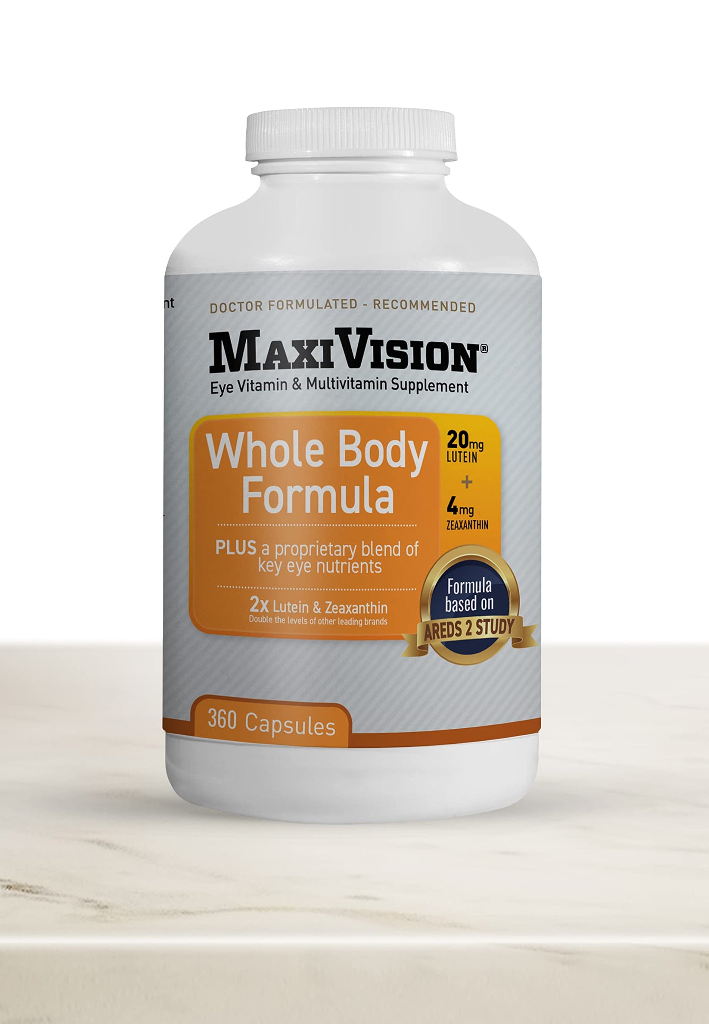 MaxiVision AREDS 2 Eye Vitamins with Lutein and Zeaxanthin Capsules, 360 Count