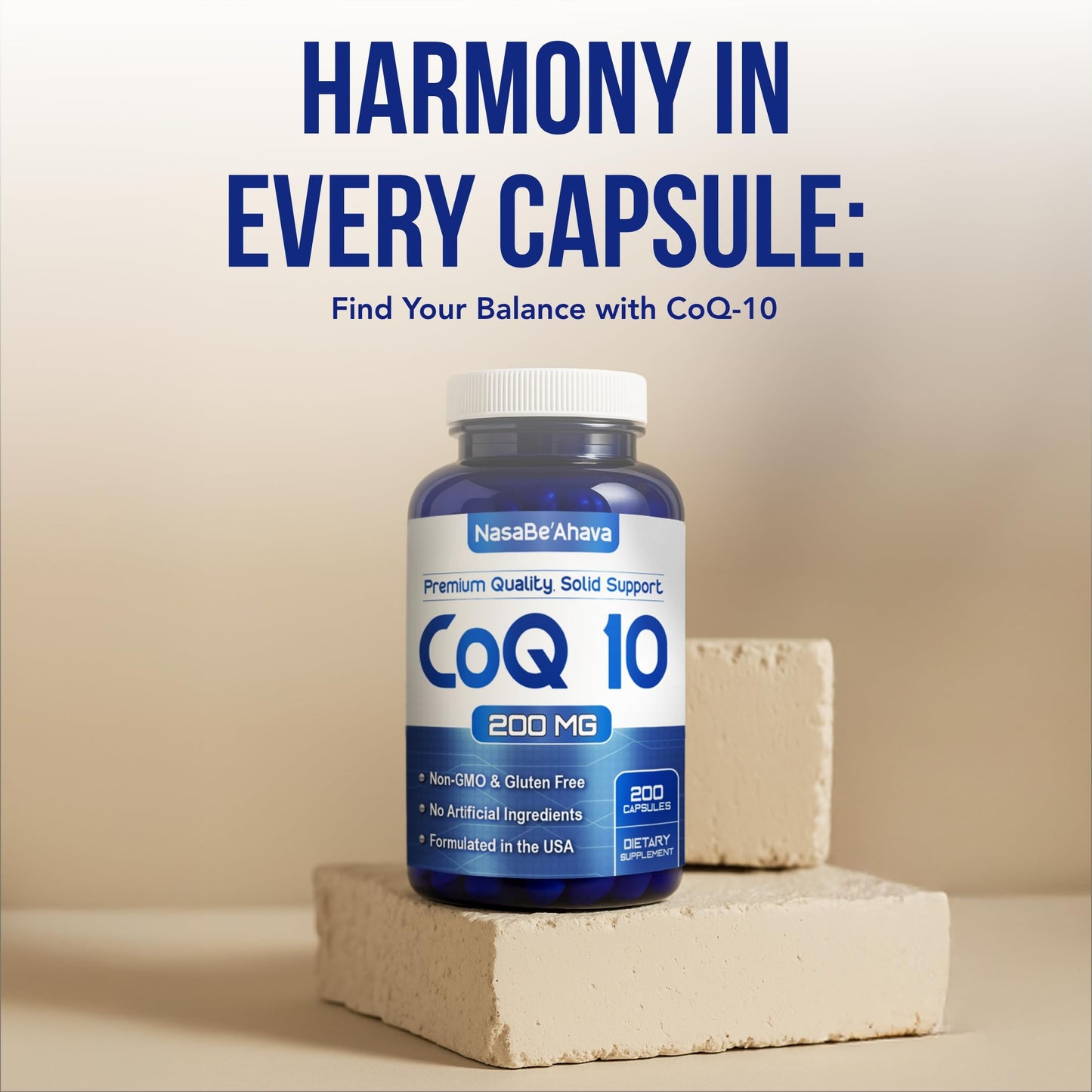NasaBeahava CoQ10 200mg Capsules, 400 Capsules