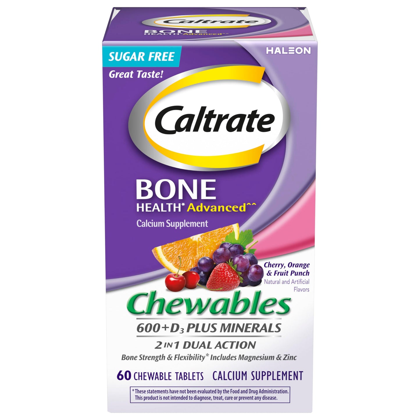 Caltrate 600+D3 Plus Minerals Calcium and Vitamin D Tablets, 60 Count